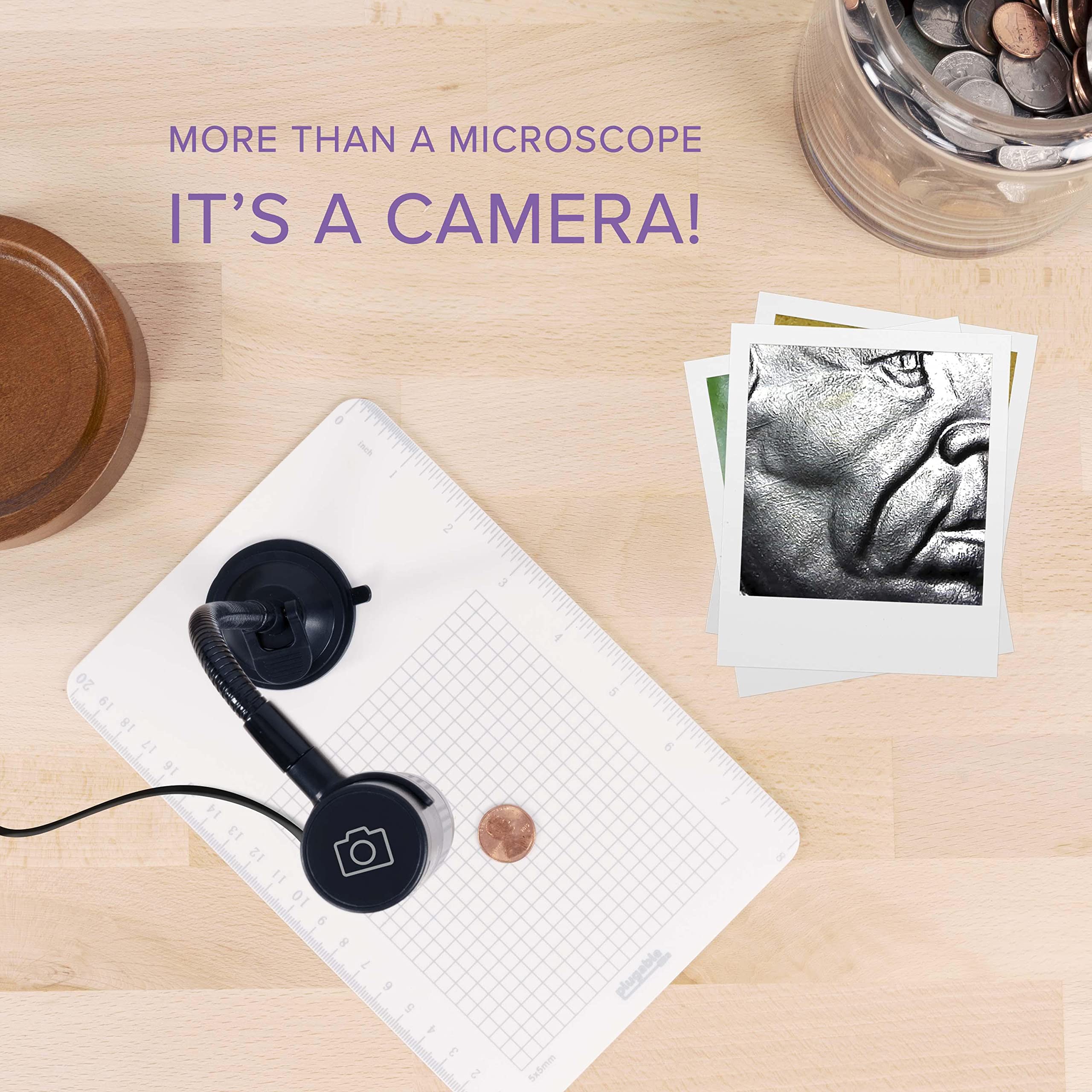 Plugable Digital Microscope With Flexible Arm Observation Stand Compatible With Usb And Usb-C Windows, Macos, Chromeos, Ipad (Us