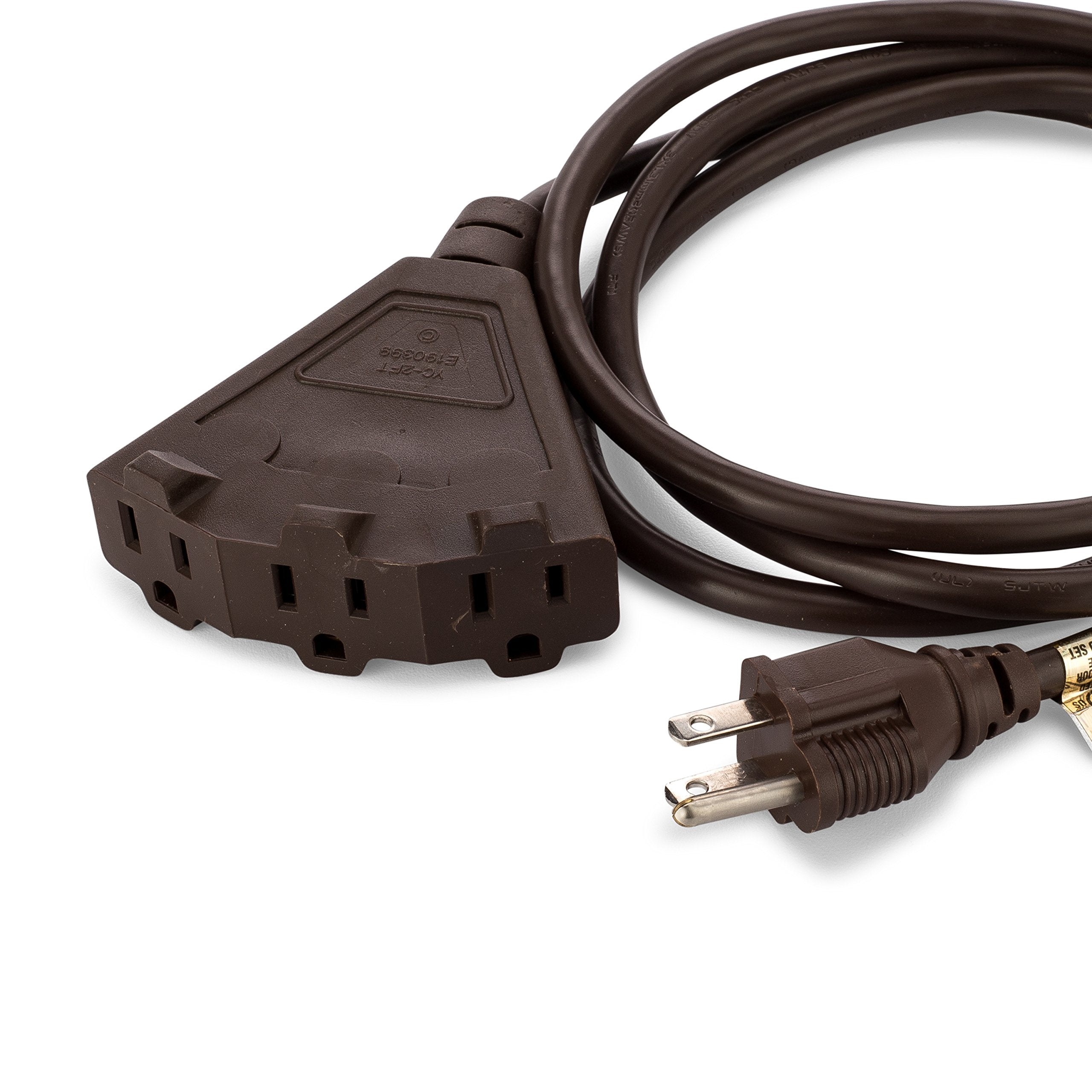 Holiday Lighting Outlet 6 Foot Brown Outdoor Extension Cord | Heavy Duty Extension Cord For Appliances, Lawn Tools, & More | Tri
