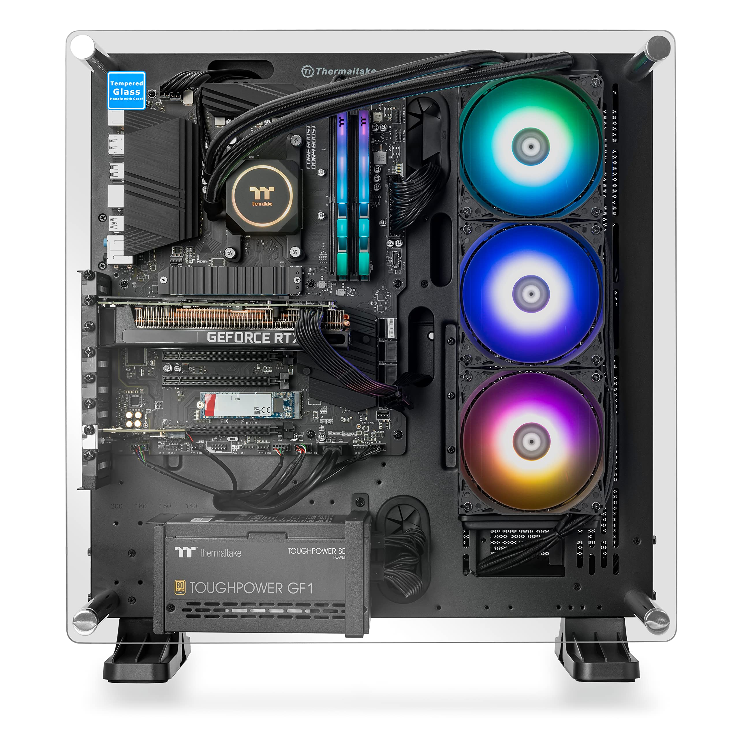 Thermaltake Shadow 370 V2 Aio Liquid Cooled Gaming Pc (Amd Ryzen 5 5600X 6 Core, Ddr4 3600Mhz 16Gb Rgb Memory, Nvidia Geforce Rt