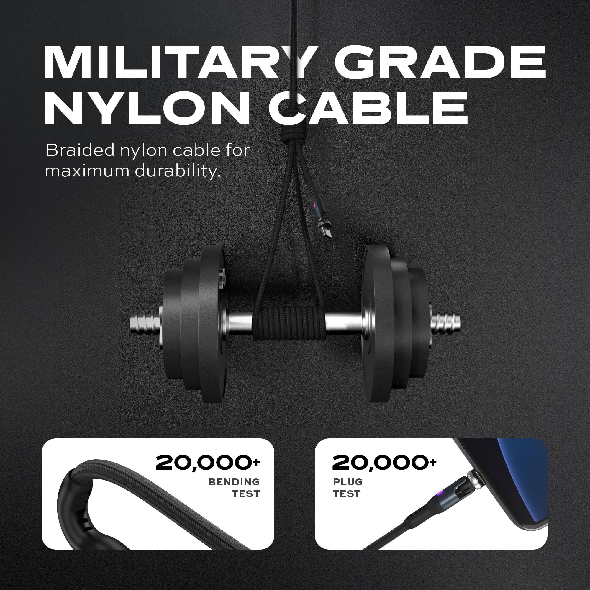 Statik 360 Rotating Magnetic Charging Cable 3 Pack   Magnetic Usb C Charging Cable, 9 Magnet Tips For Magnetic Charger Cable, Ip