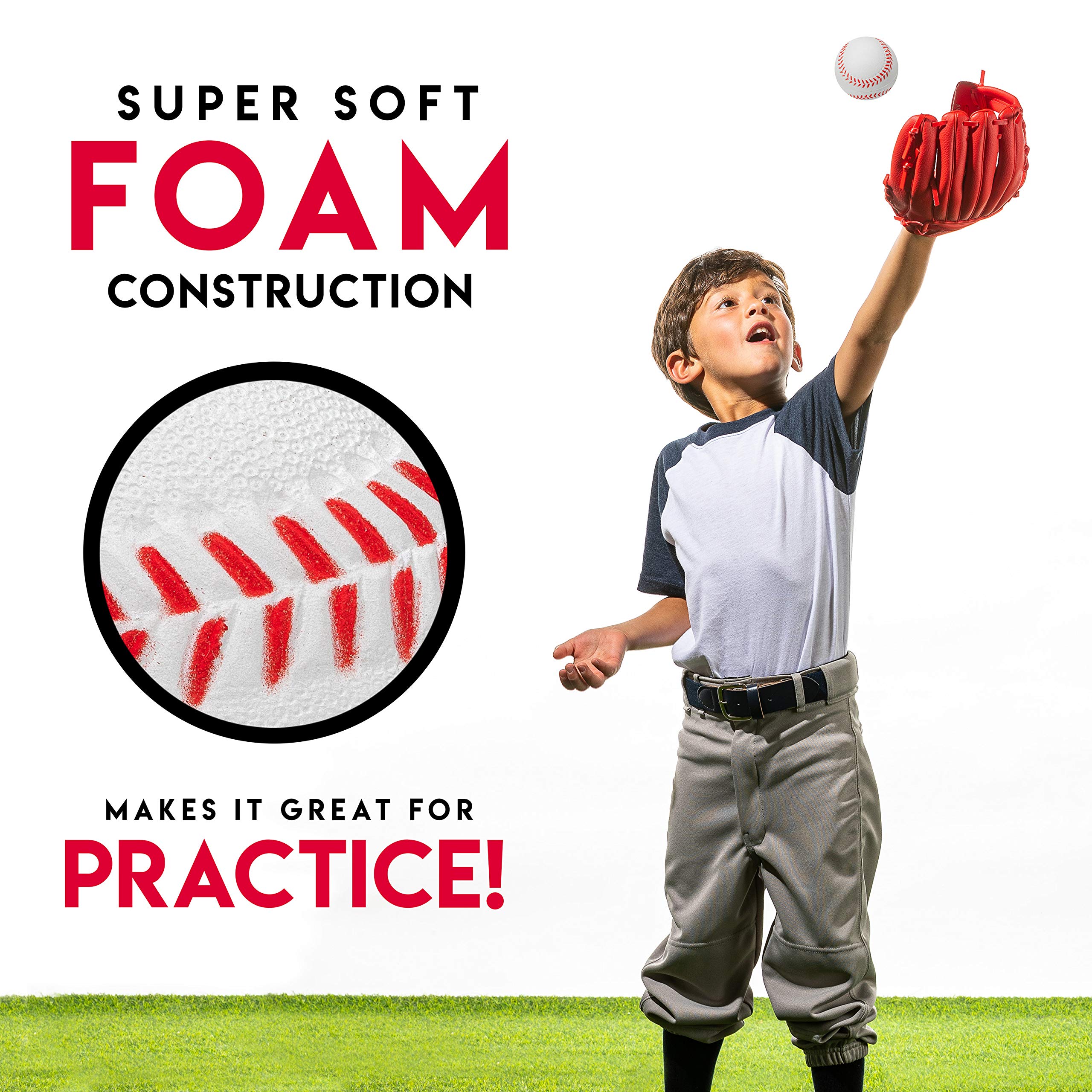 Franklin Sports MLB Replacement Foam Balls 2 Pack, Model 14941, White/Red, One Size, Soft Foam Material