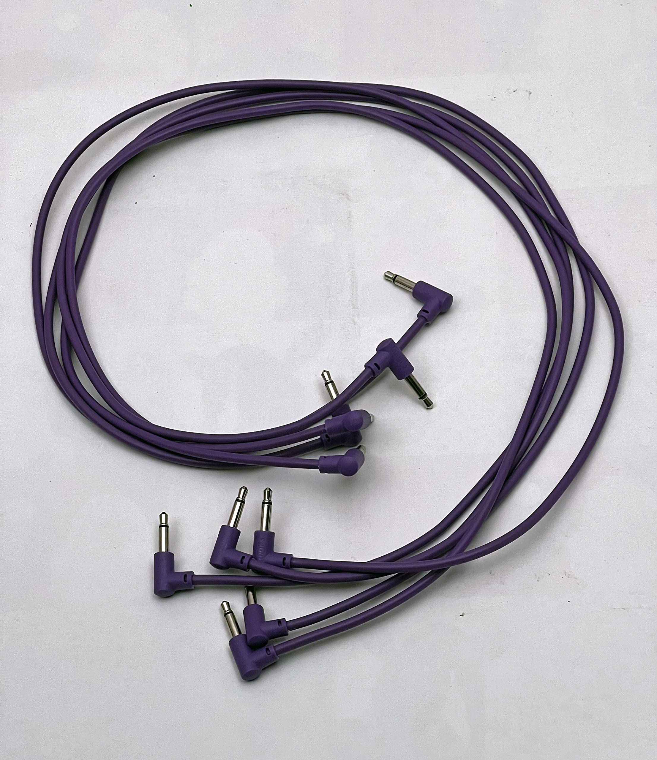 Starving Students Music Supplies Luigis Modular M Par Right Angled Eurorack Patch Cables   Package Of 5 Purple Cables, 12'' (30