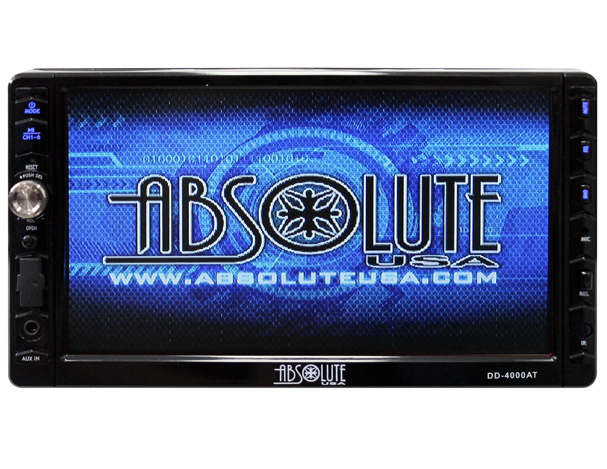 Absolute Usa Dd 4000At 7 Inch Double Din Multimedia Dvd Player Receiver With Touch Screen System Display And Detachable Front Pa