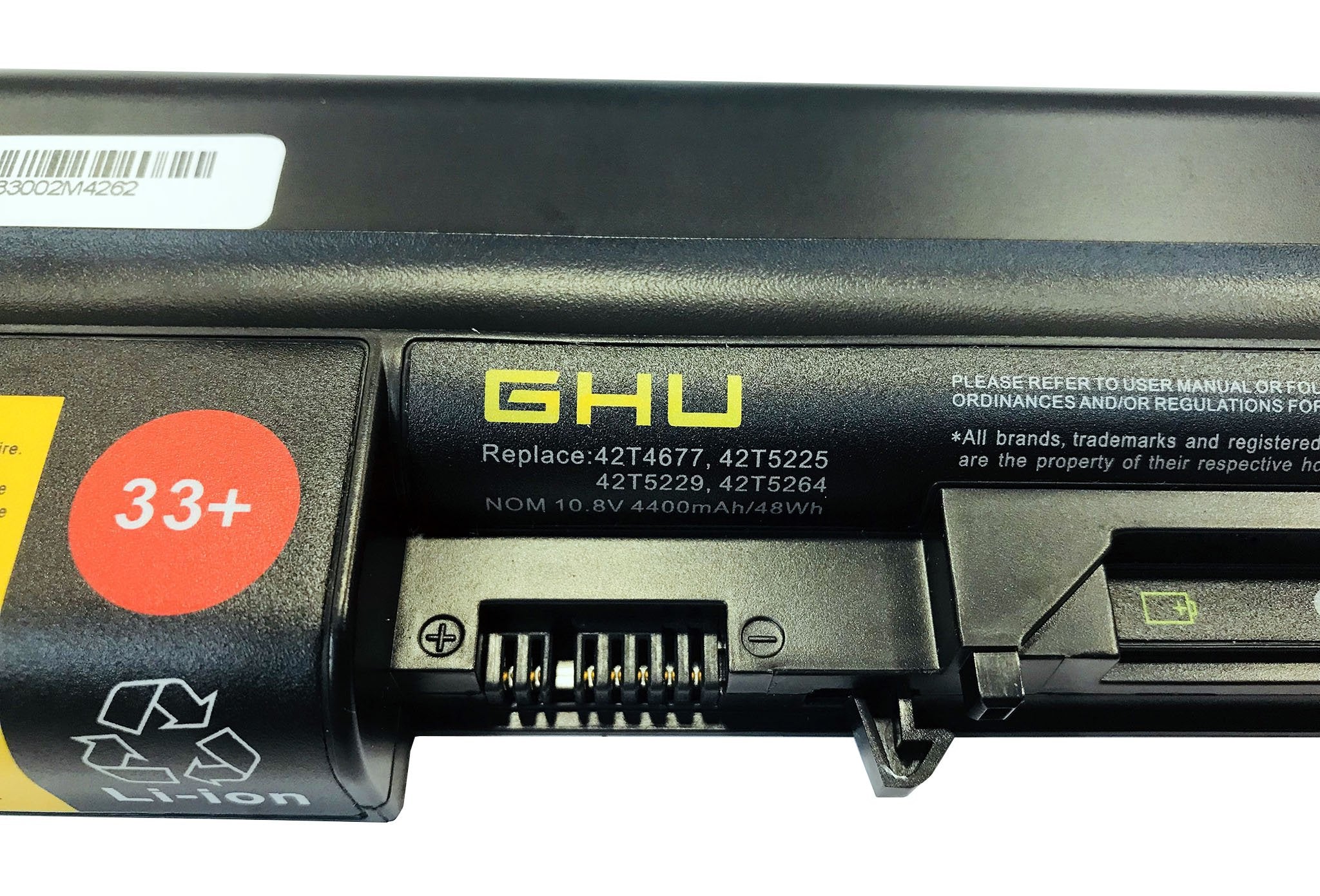 Ghu New Battery 48 Wh Replacement For 33+ 41U3198 43R2499 42T4531 42T4644 Compatible With Lenovo Thinkpad R400 T400 14-Inch 42T5