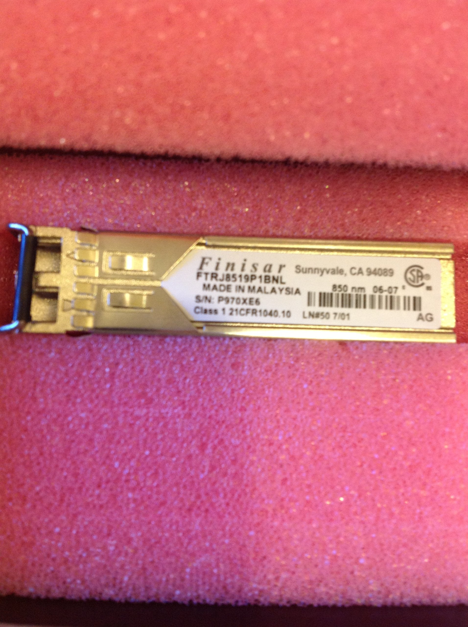 Finisar   Finisar 2Gb Sfp 1000Base Sx Gbic Ftrj8519P1Bnl B1 Sw 850Nm 7P354
