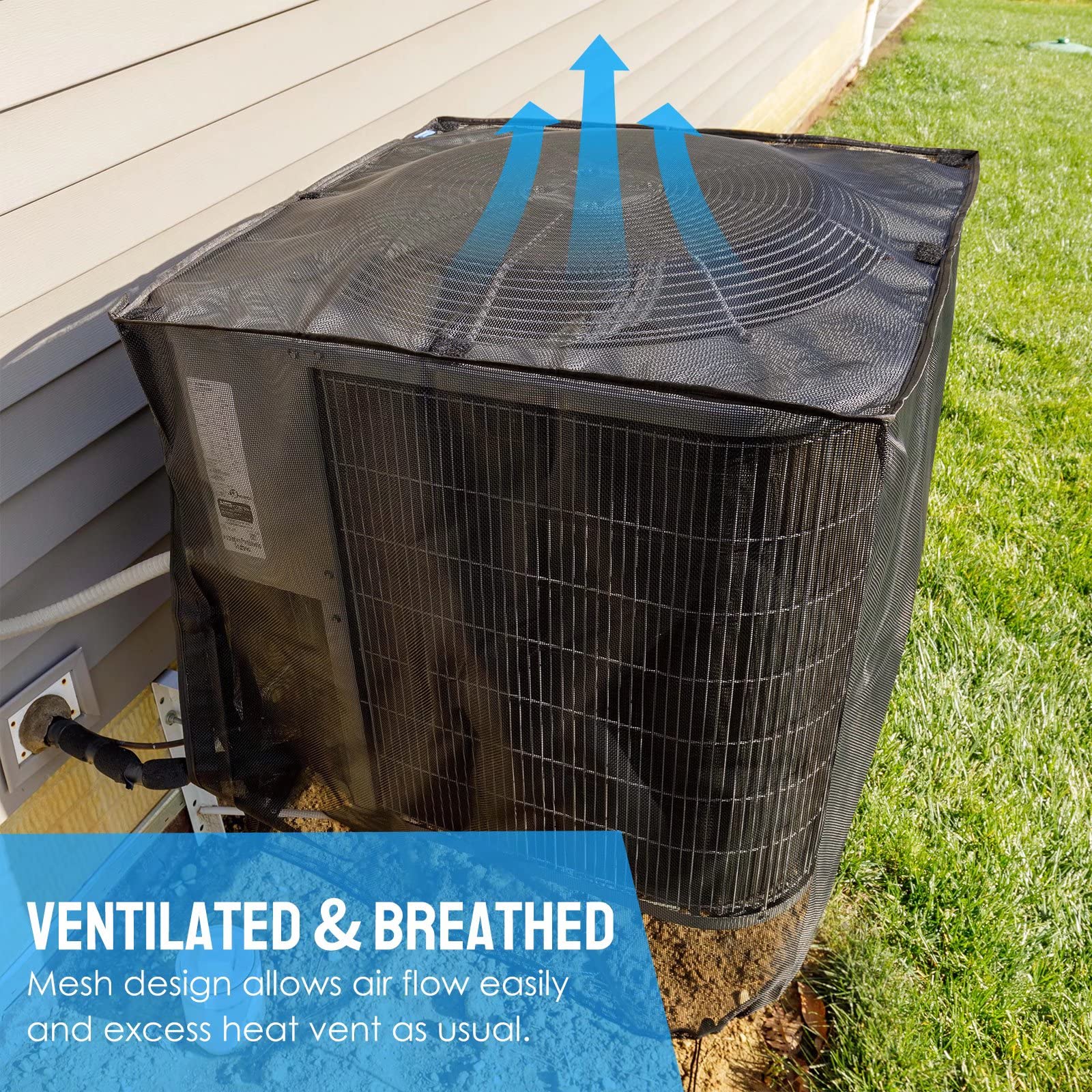 Joiish Air Conditioner Cover For Outside Units, 32'' X 32'' X 36'' Full Mesh With 600D Detachable Waterproof Top, All Seasons Ou