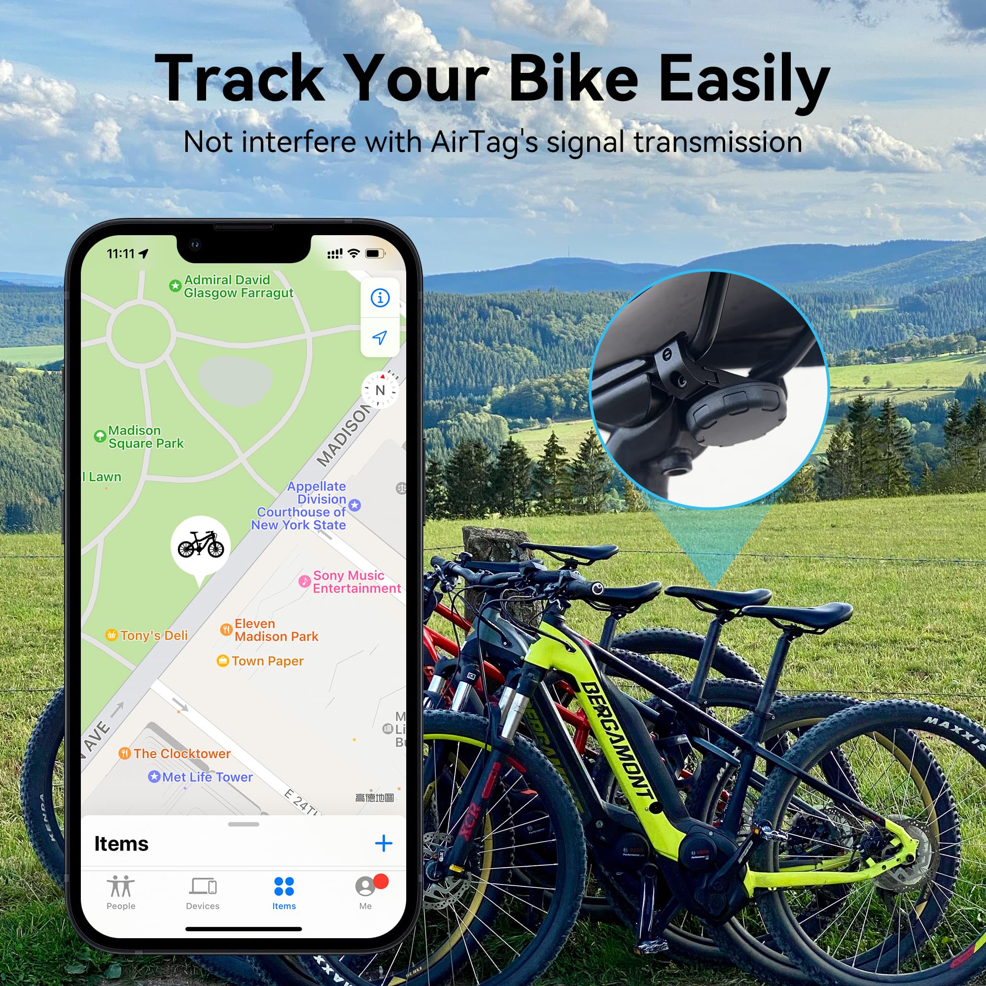 Dlenp Airtag Bike Mount, Bike Hidden Mount For Airtag Under The Seat, Bicycle Gps Tracker Holder, Anti Theft Airtag Case, Waterp