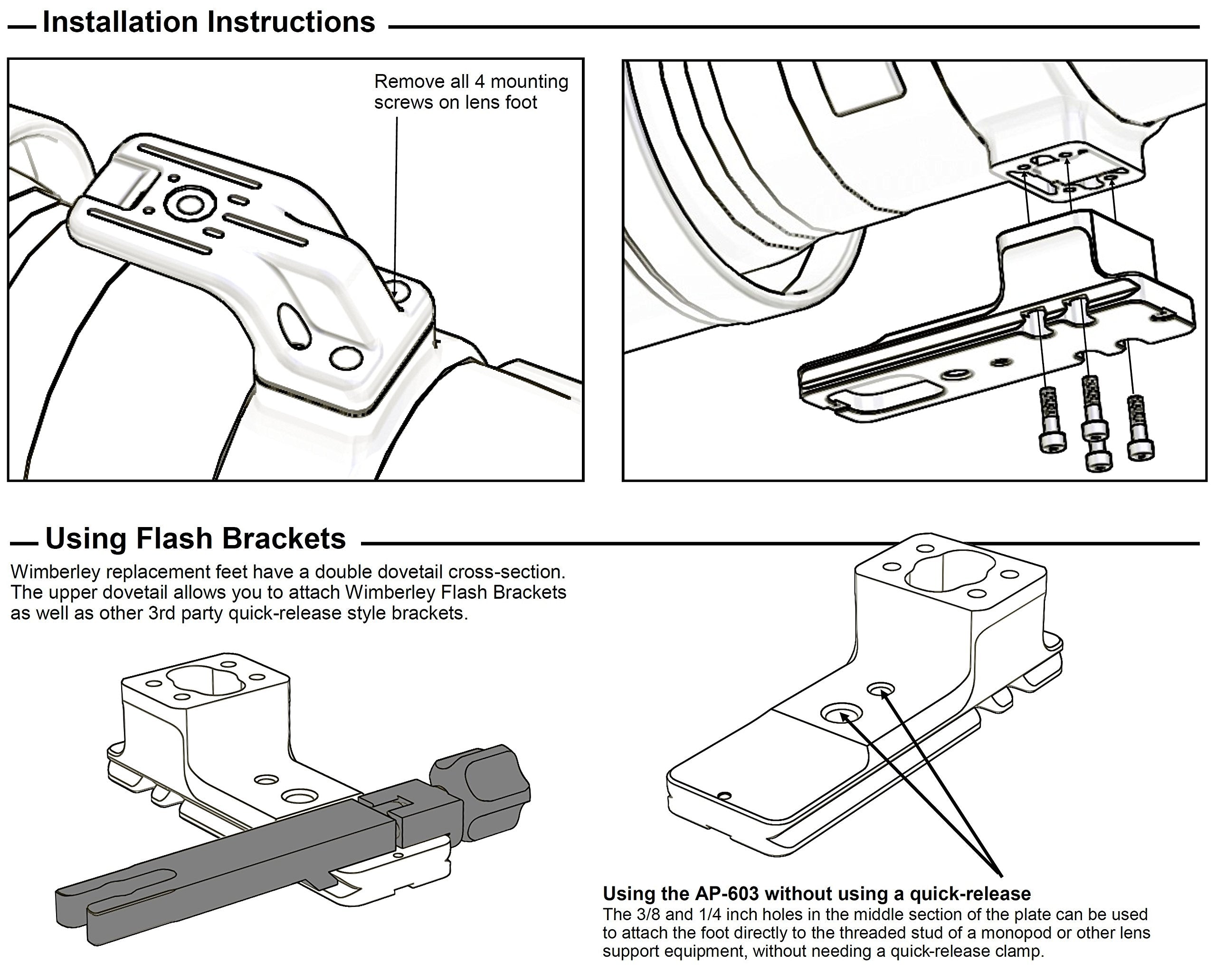 Wimberley Ap 603 Replacement Lens Foot For Canon 300 F2.8 Is Ii, 200 400 F4.0 Is, 500 F4 Is Ii, 400 F4 Do Is Ii   Arca Swiss Sty