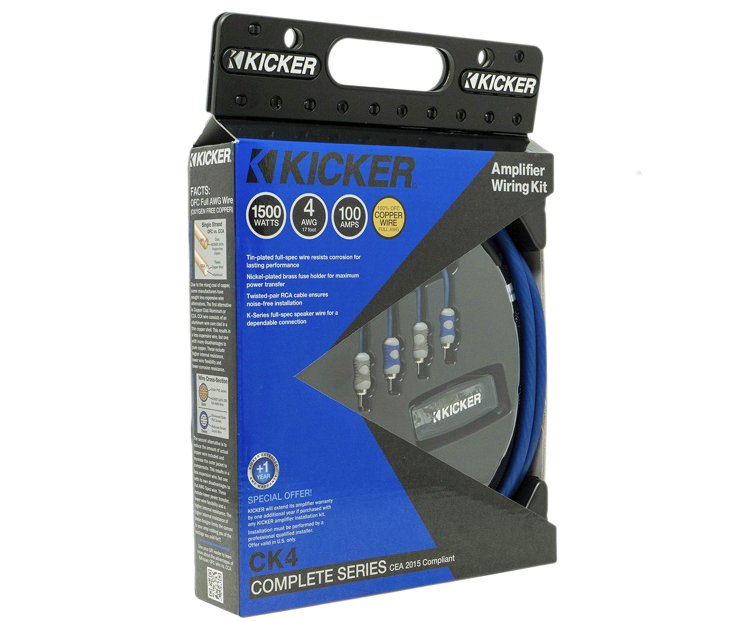 Kicker 46Ck4 4 Awg Amp Kit W/Rca