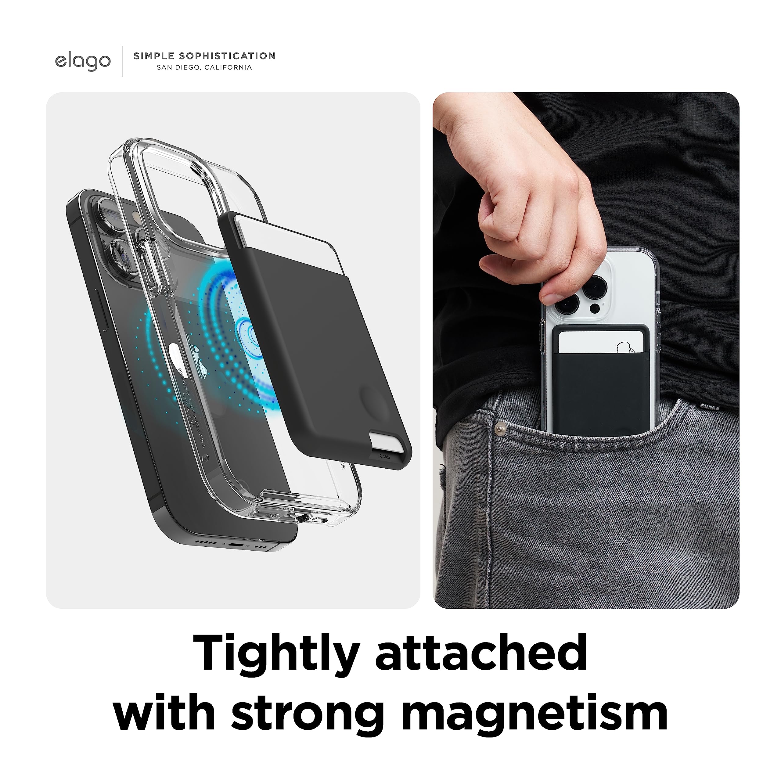 Elago Magnetic Wallet Card Holder 2-Cards Compatible With Magsafe For Iphone 16/15/14/13/12 Series - Secure Phone Wallet, Long L