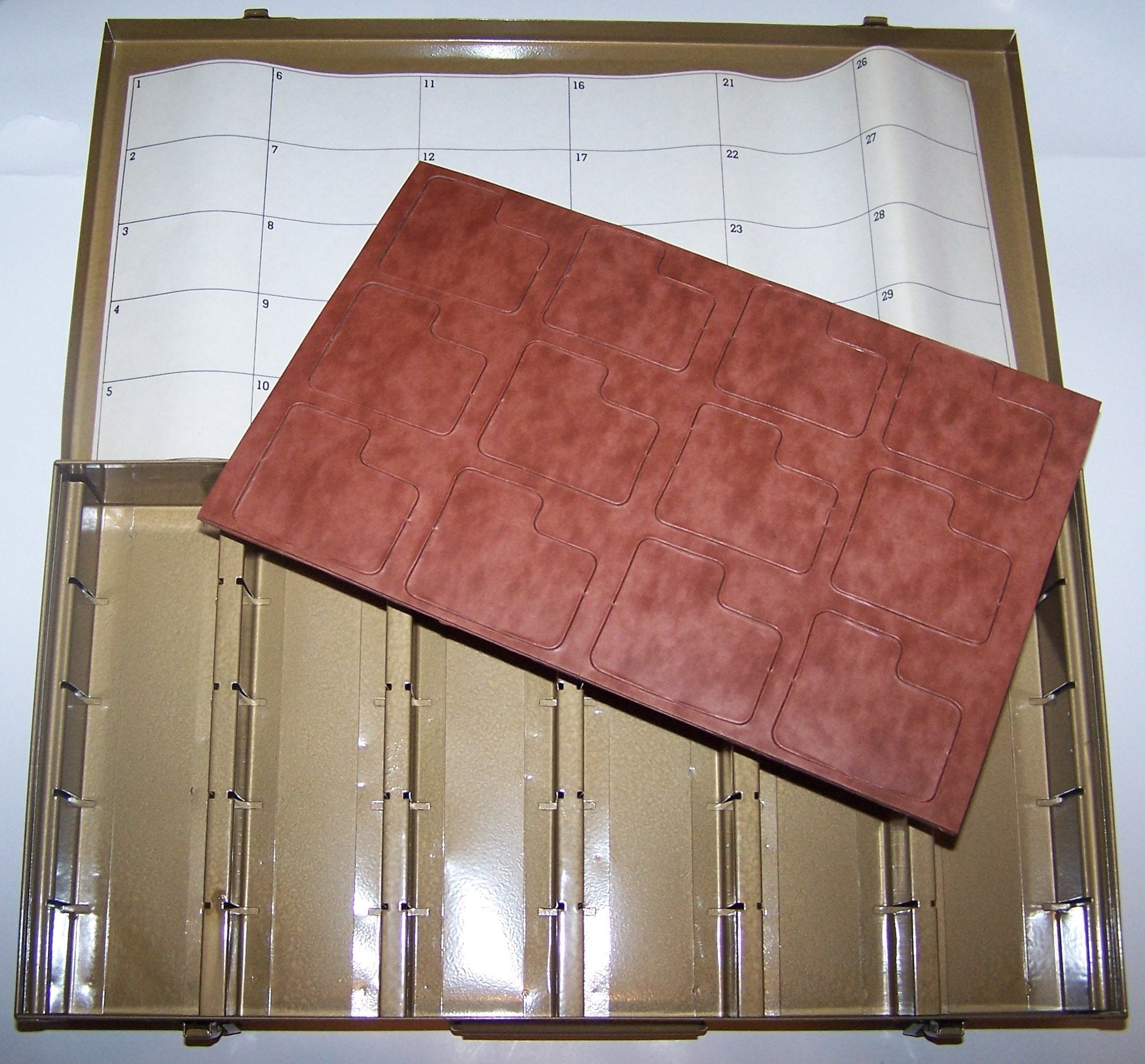 Logan Electric Slide File, Archival Metal Storage Box Holds 750 2X2 Mounted Slides In Movable Dividers.
