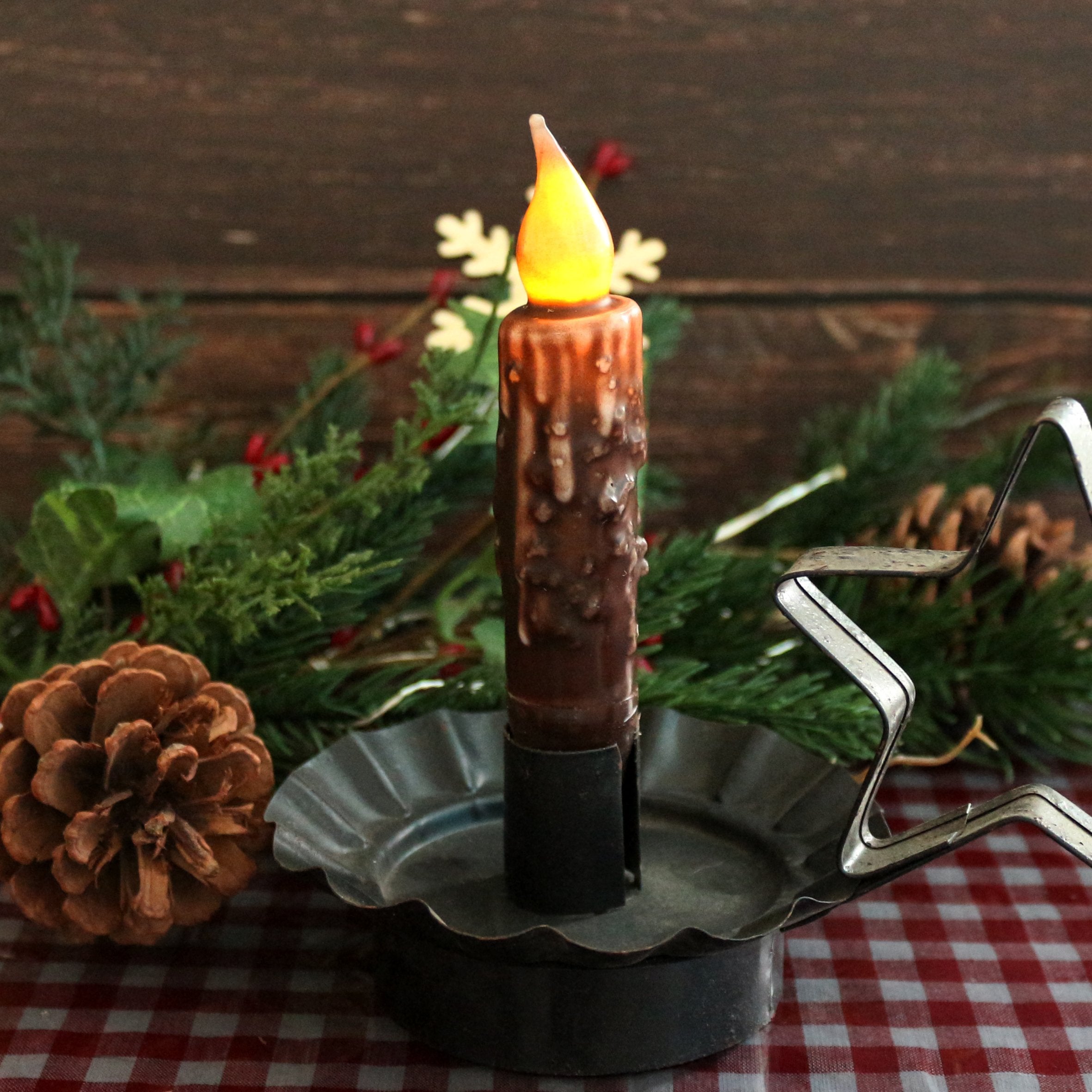 Cvhomedeco. Real Wax Hand Dipped Battery Operated Led Timer Taper Candles Rustic Primitive Flameless Lights D