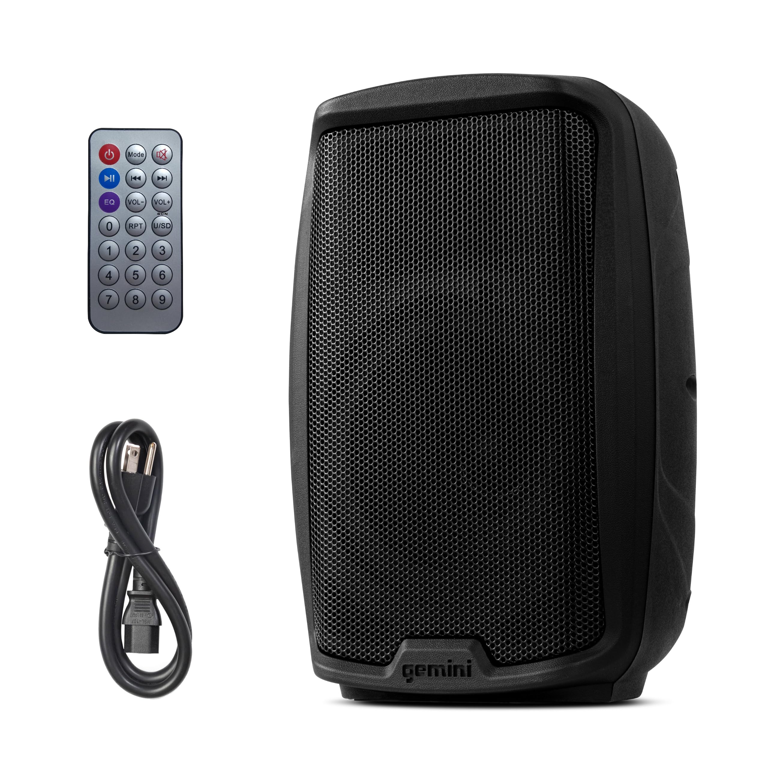Gemini 12    1500W Bluetooth PA Speaker with TWS Link, USB/SD/FM, Mic & Guitar Inputs, XLR/RCA/AUX, EQ Control, Portable DJ Audi