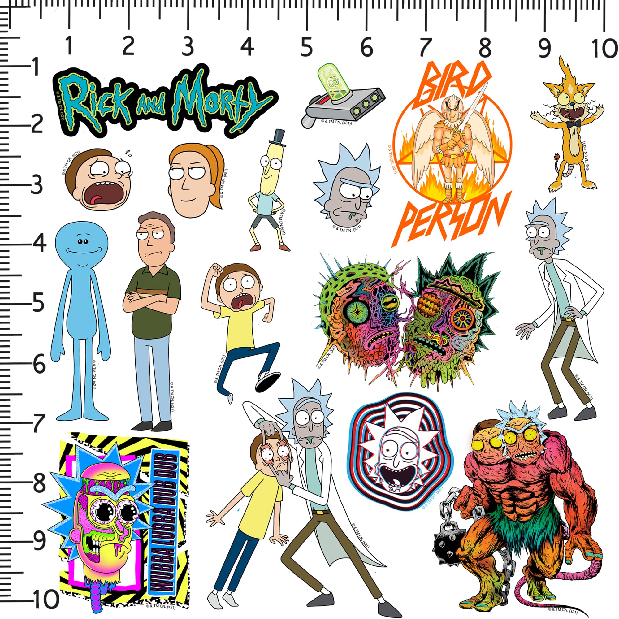 GRAPHICS & MORE Rick and Morty Vinyl Sticker Pack - 50 Die Cut Stickers for Laptop, Water Bottle, Scrapbooking - Colorful Variety Set