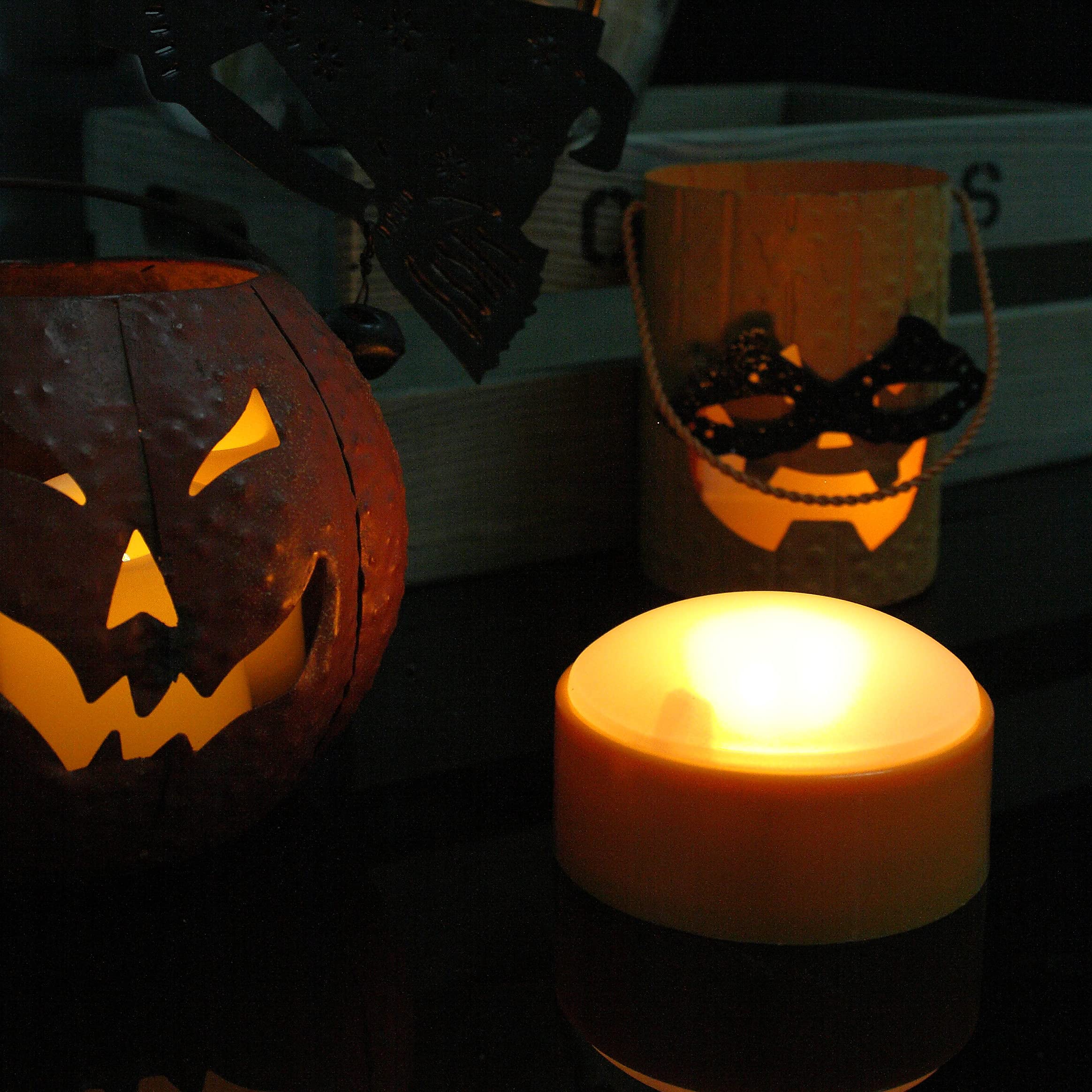 Candle Choice Halloween Pumpkin Led Lights With Remote And Timer Bright Flickering Battery Operated Jack O Lantern Electric Flam