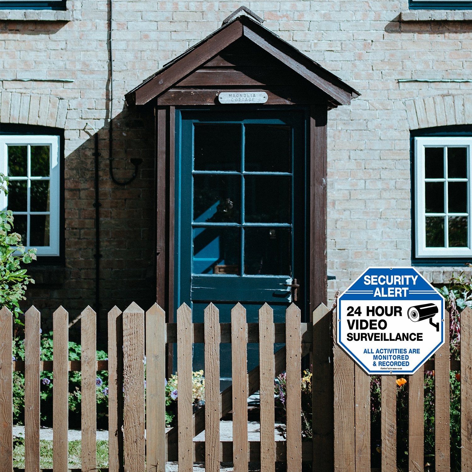 Video Surveillance Sign,Security Camera Sign, 12X12 Security Alert 24 Hour Video Surveillance Metal Sign,All Activities Are Moni