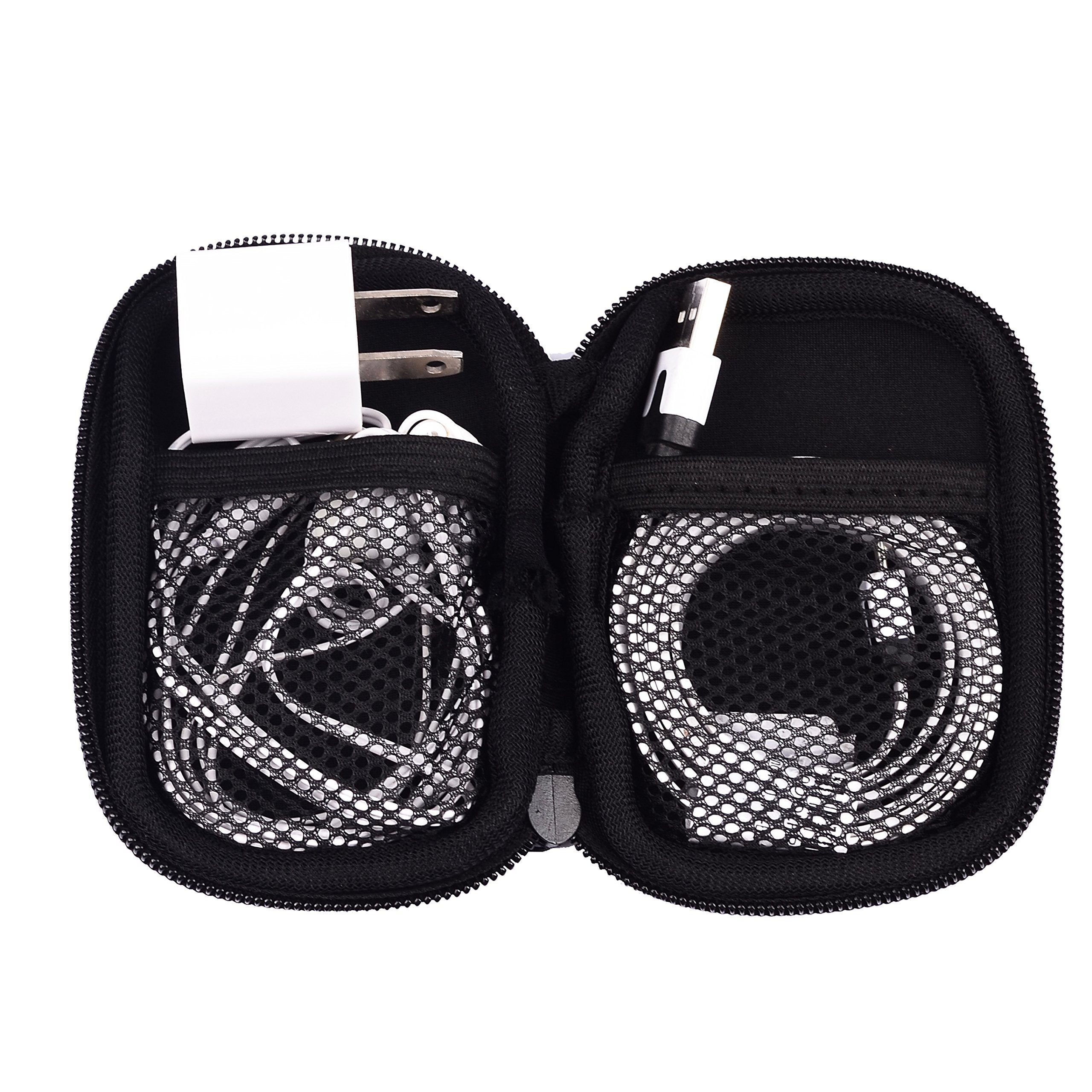 Black Universal Neoprene Zipper Headphone Headset Dock Charger Cable Organizer Electronics Accessories Case Various Usb, Mp3, Ch