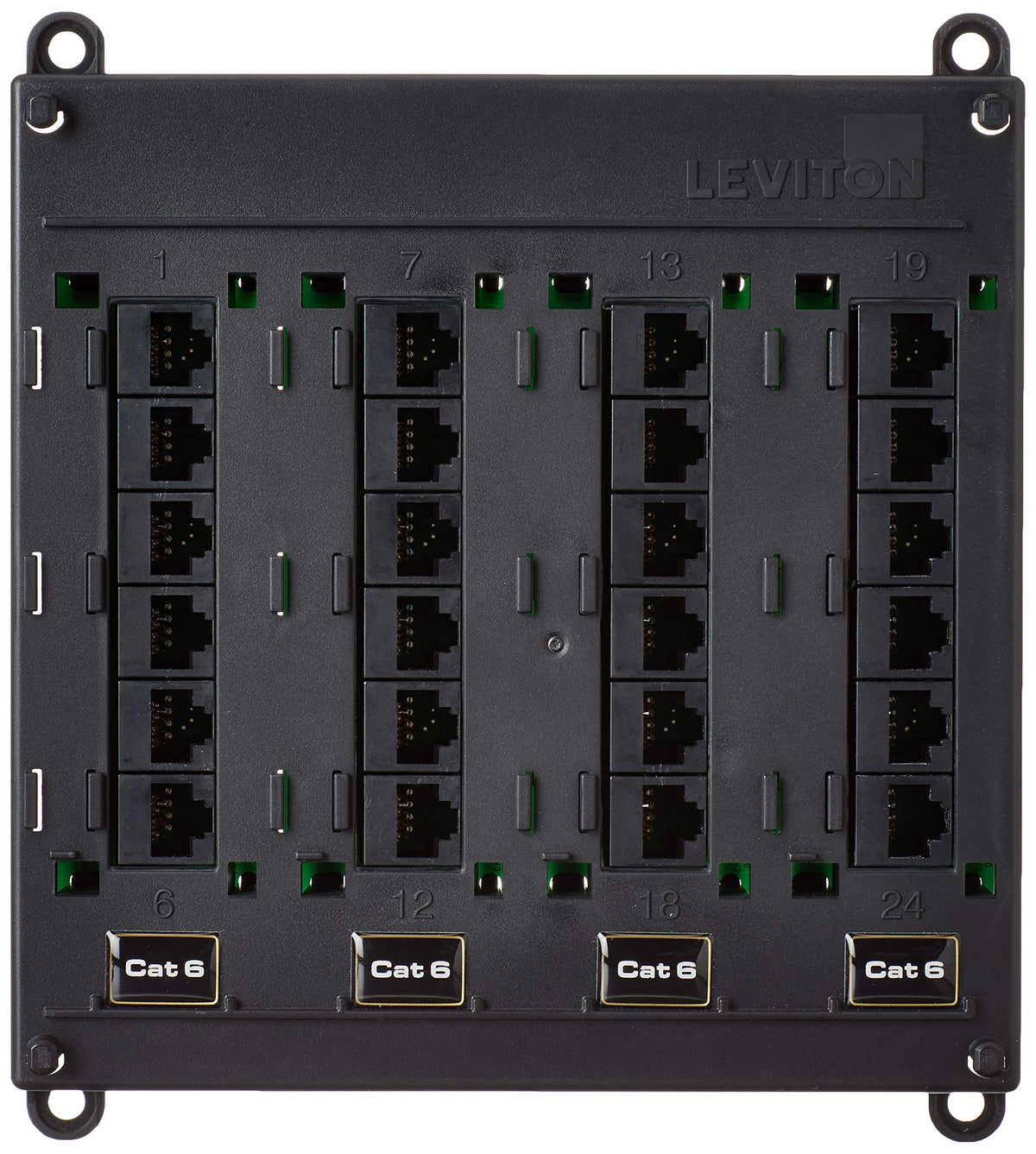 Leviton 476Tm 624 Twist And Mount Patch Panel, Cat 6 24 Port
