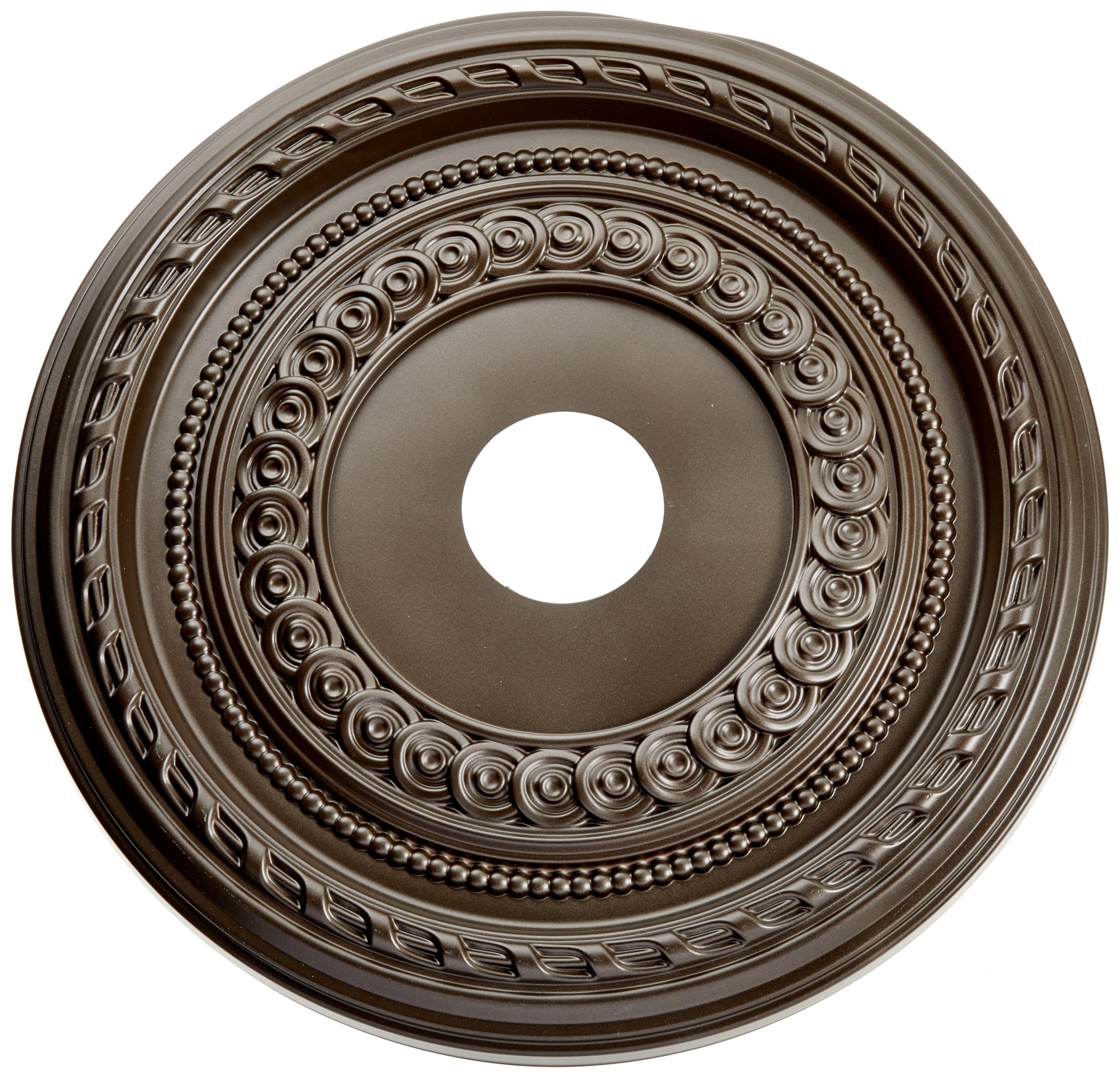 19OD x 3 1/2ID x 1P Cole Thermoformed PVC Ceiling Medallion (Fits Canopies up to 5 1/8), Bright Coat Dark Bronze