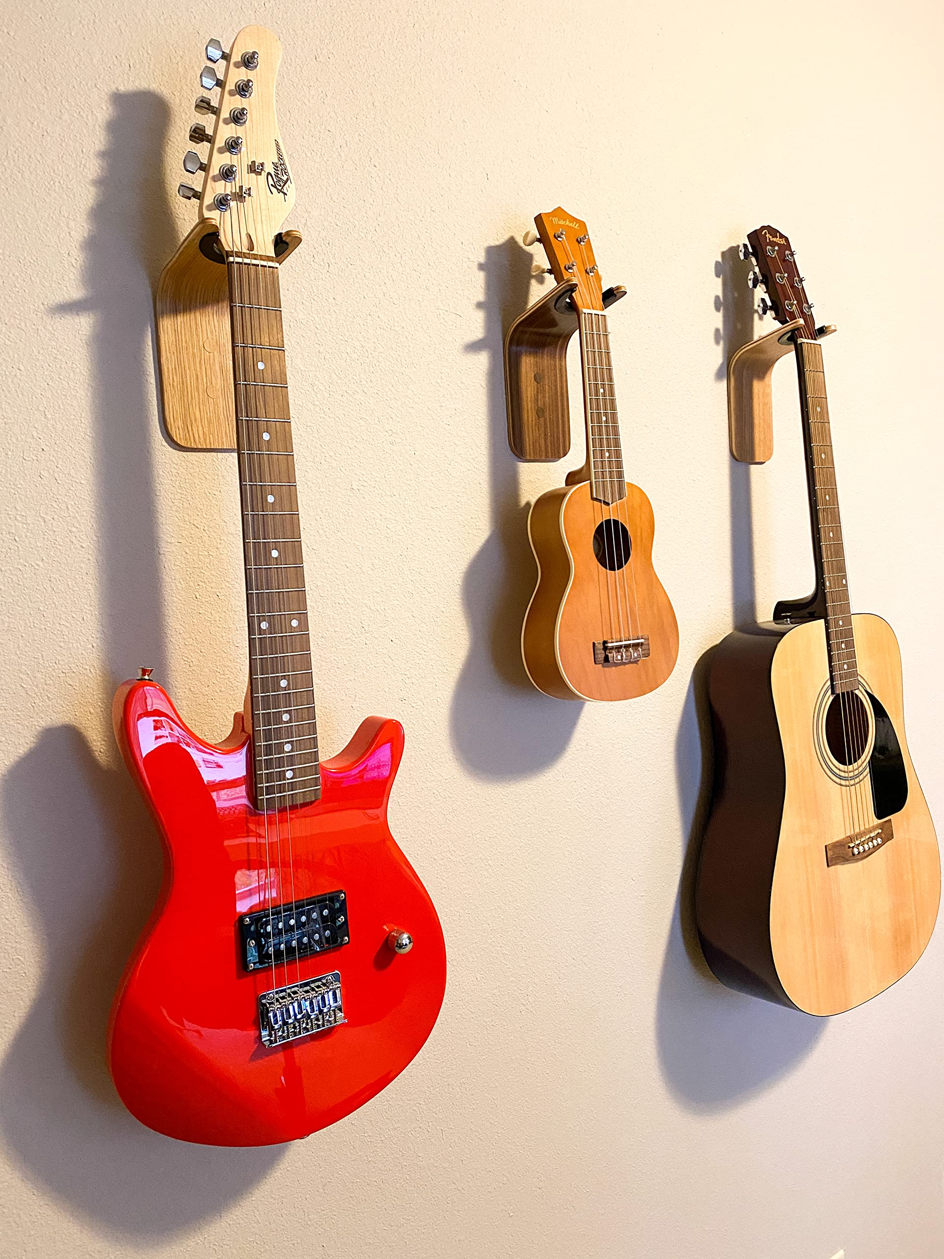 Guitar Wall Hanger   Secure Guitar Wall Mount For Acoustic/Ukulele   Space Saving Guitar Accessories   Easy To Install Guitar Ho