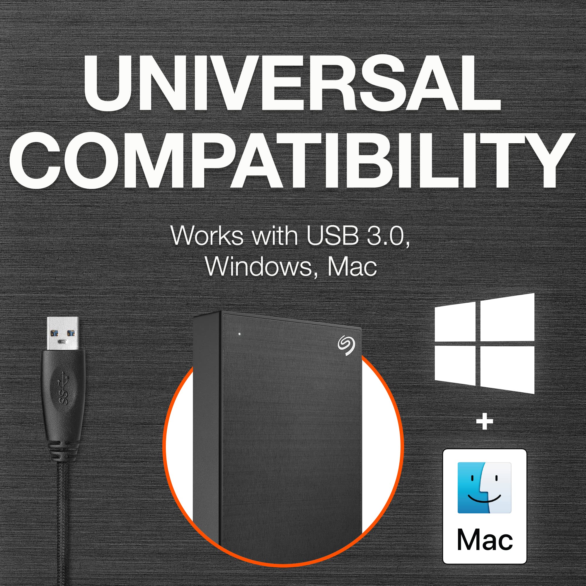 Seagate 5000Gb One Touch 5Tb External Hhd Drive With Rescue Data Recovery Services, Black (Stkc5000400)