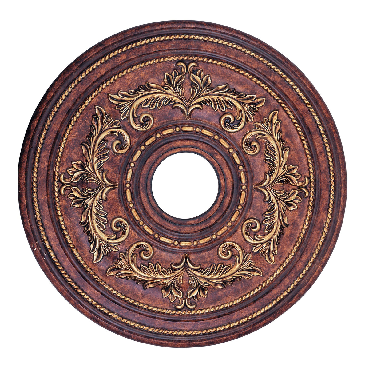 Livex Lighting 8200 63 Ceiling Medallion In Verona Bronze With Aged Gold Leaf Accents