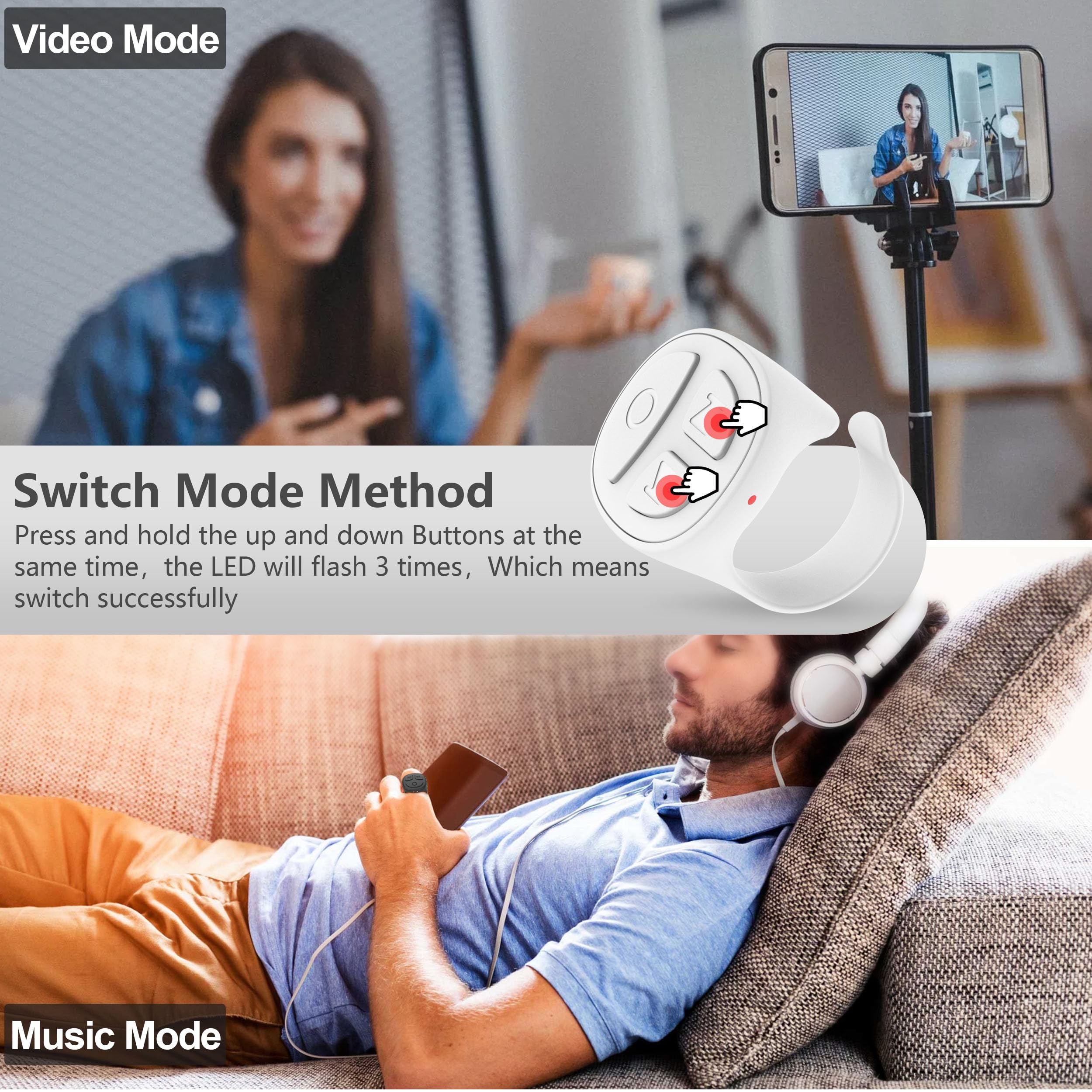 Stdforu Tiktok Scrolling Ring Remote Control Kindle App Page Turner Camera Remote Shutter Tik Tok Scrolling Ring For Iphone Ipad