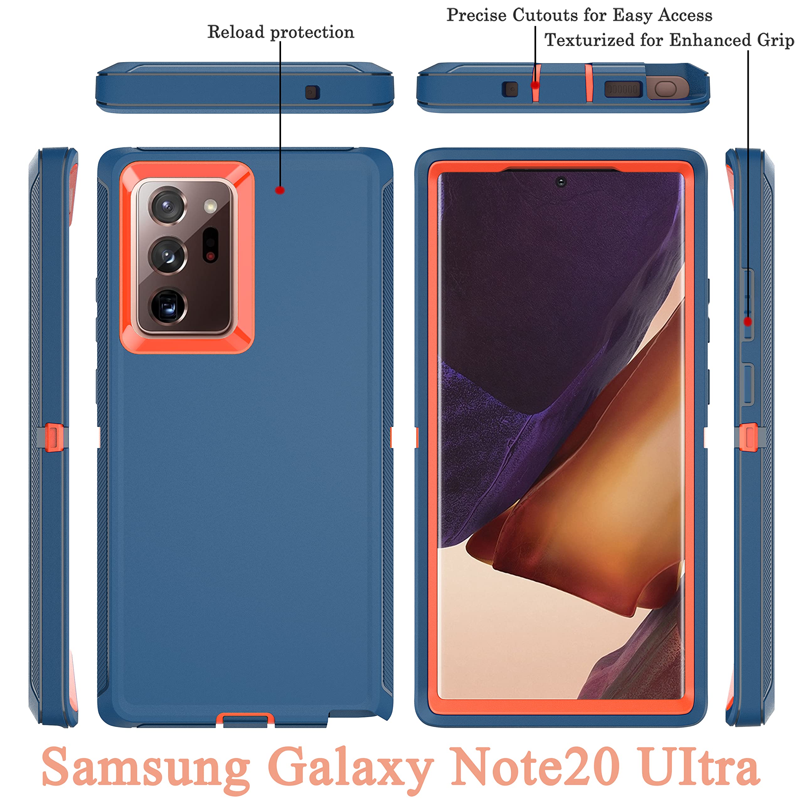 Note 20 Ultra Case With Self Healing Flexible Tpu Film[2 Pack] And Camera Lens Screen Protective Film[2 Pack],Ymhxcy Heavy Prote