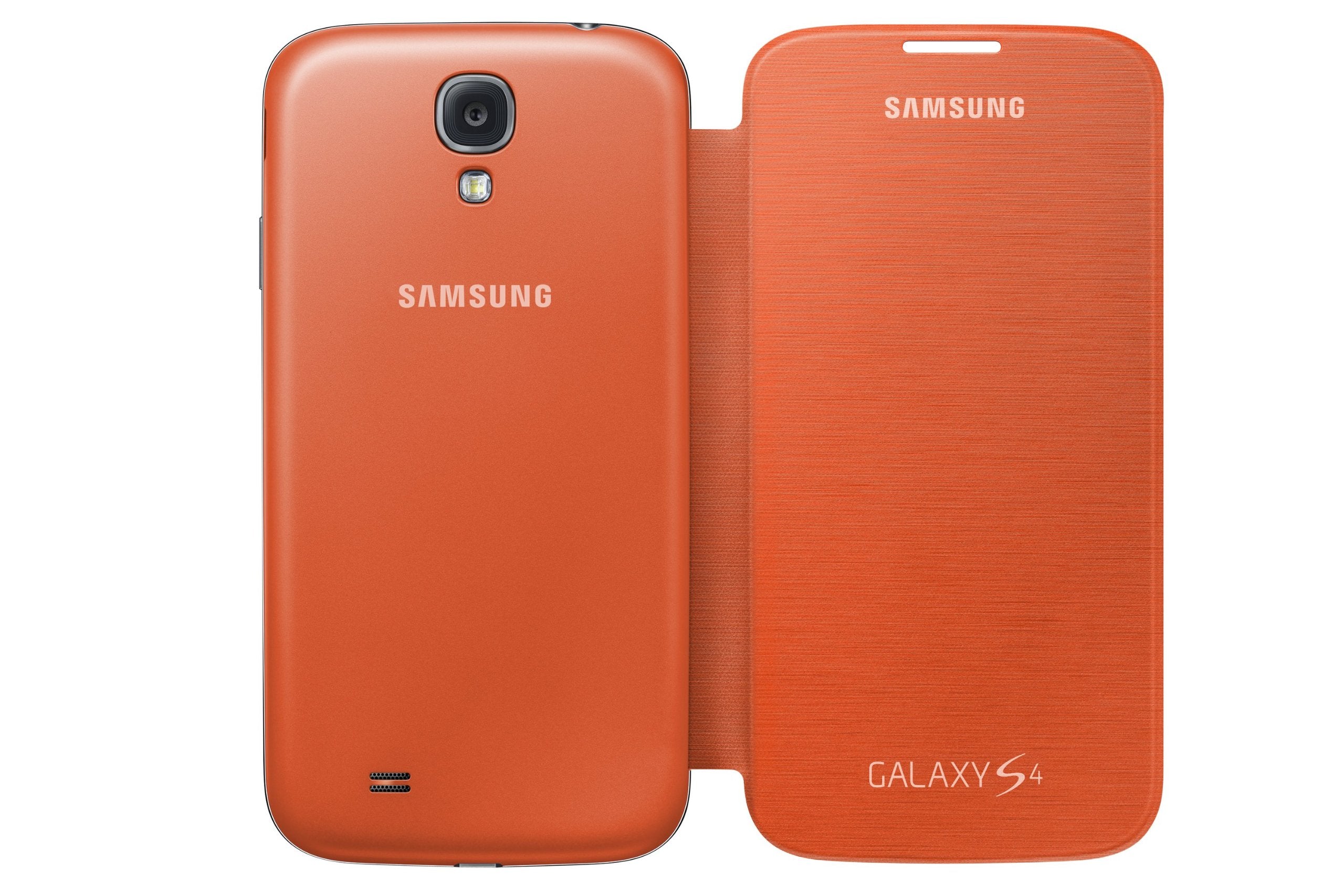 Samsung Galaxy S4 Flip Cover Folio Case (Orange)