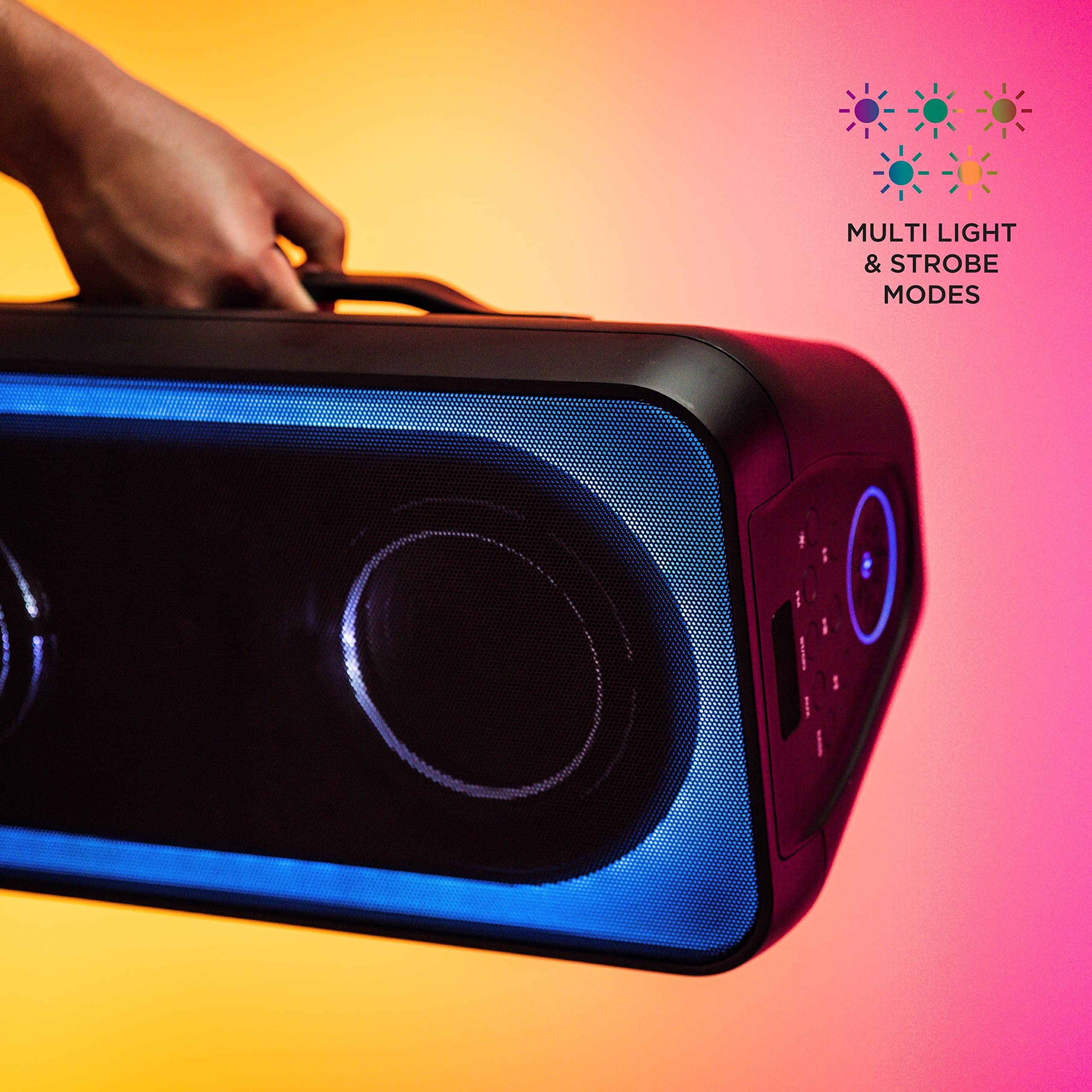 Altec Lansing Shockwave 200 Wireless Party Speaker 180W Bluetooth Speaker With A Long Lasting 12 Hour Battery, Multi Led Party M