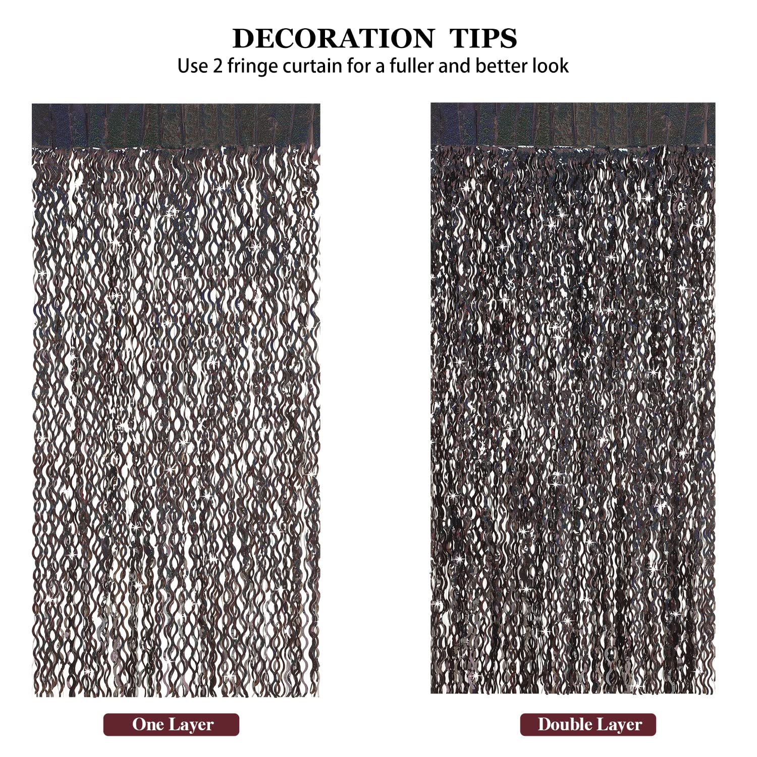 Black Foil Curtain Backdrop, Cylmfc 3 Pack 3.3 Ft X 6.6 Ft Sparkle Metallic Foil Curtains For Photo Booth Props Decoration,Gradu