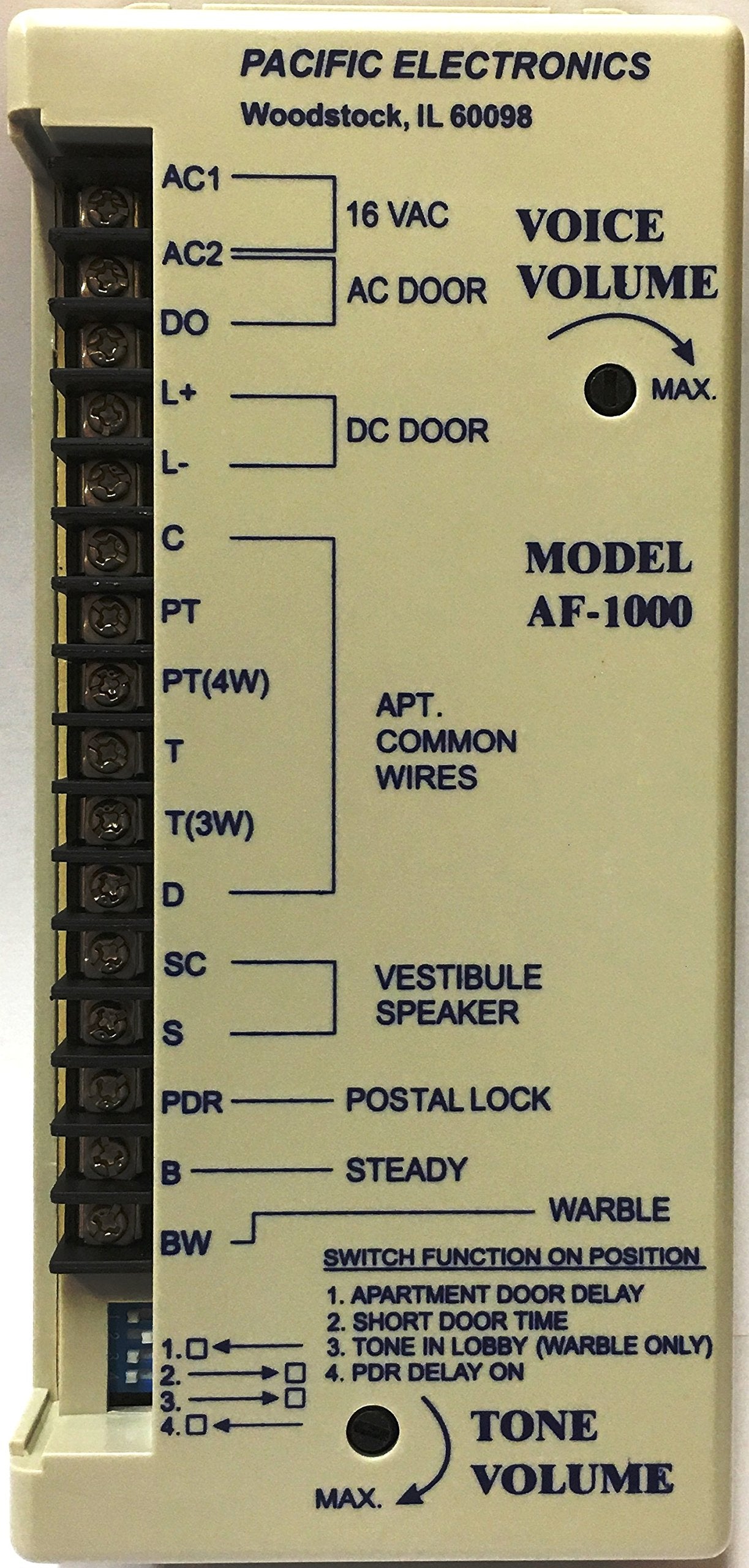 Pacific Electronics Amplifier For 3, 4, 5 Or 6 Wire Speaker Type Stations