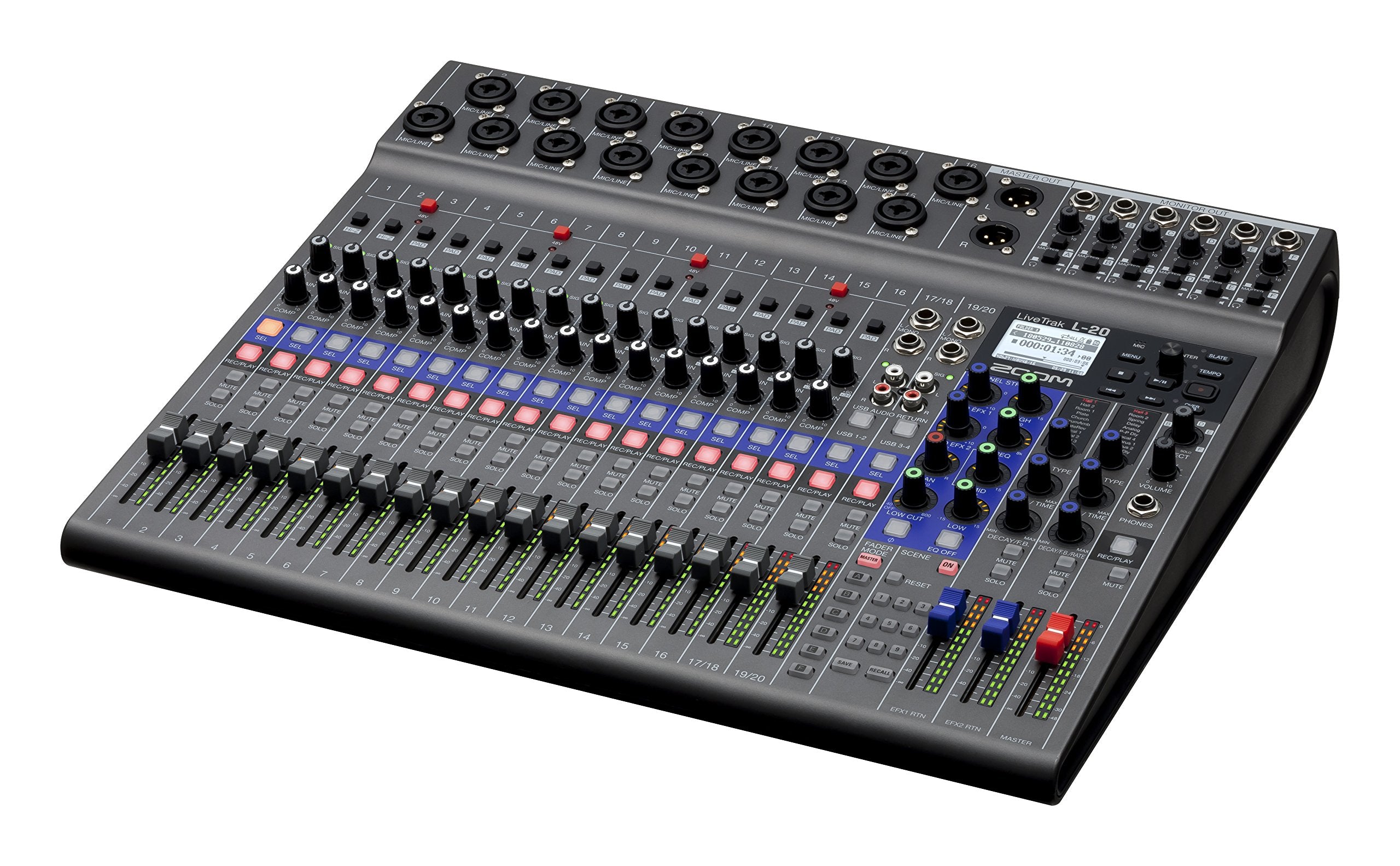 Zoom Livetrak L 20 Digital Mixer & Multitrack Recorder, 20 Input/ 22 Channel Sd Card Recorder, 22 In/4 Out Usb Audio Interface,