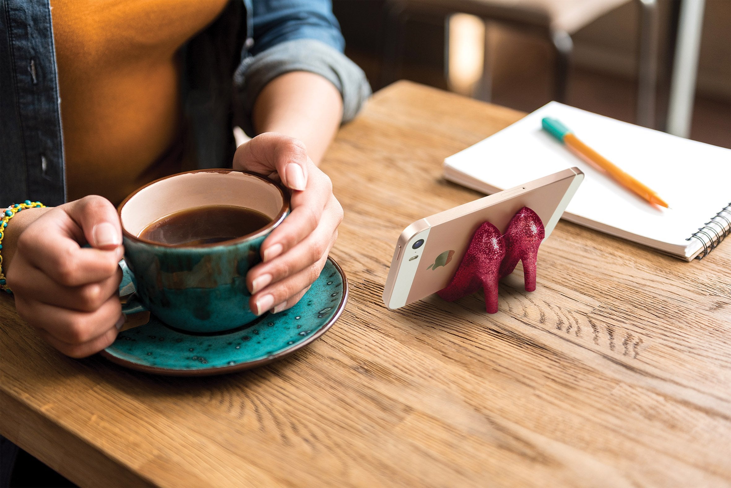 Genuine Fred 5216323 Pumped Up High Heel Shoe Phone Stand, Ruby Red