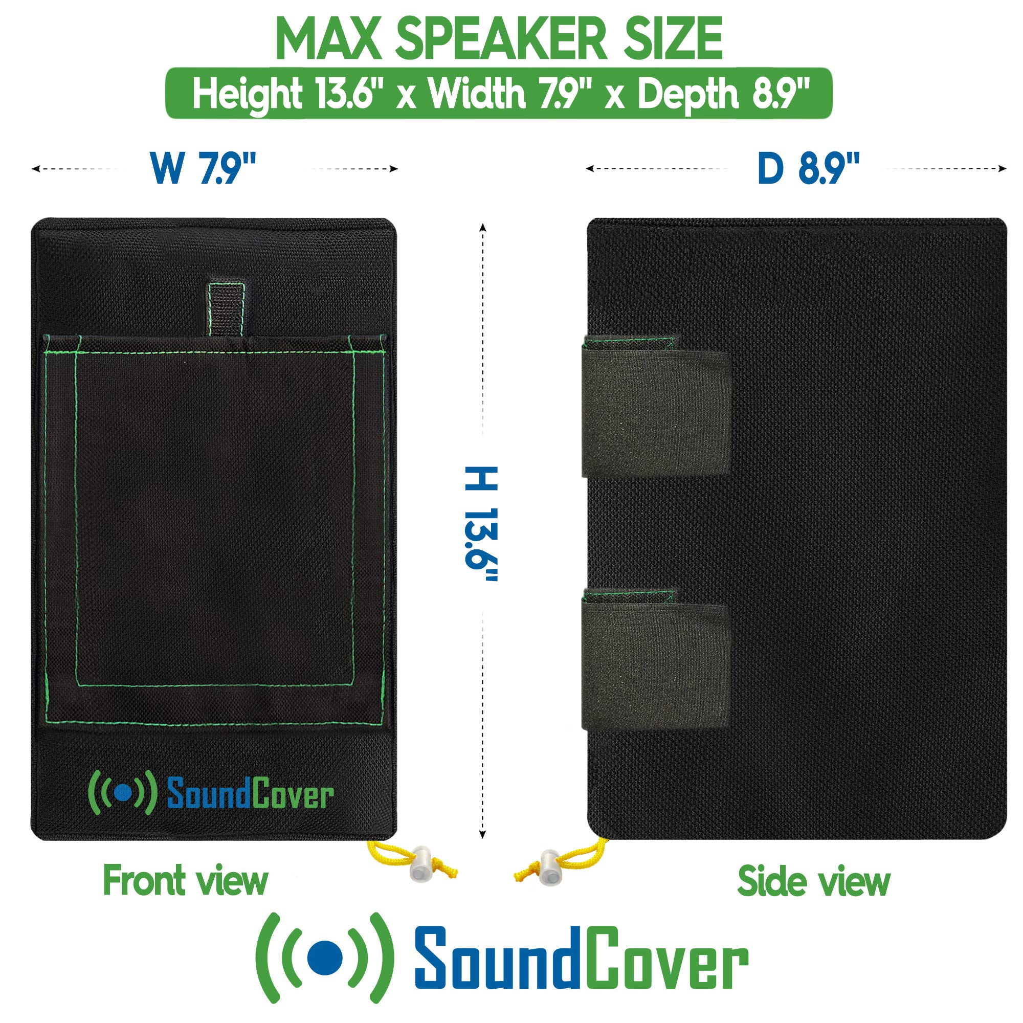 Two Medium Black Heavy Duty 600D Waterproof Uv Protection Speaker Covers   Outdoor Speaker Sound Flap   Fits Yamaha Ns Aw294, De