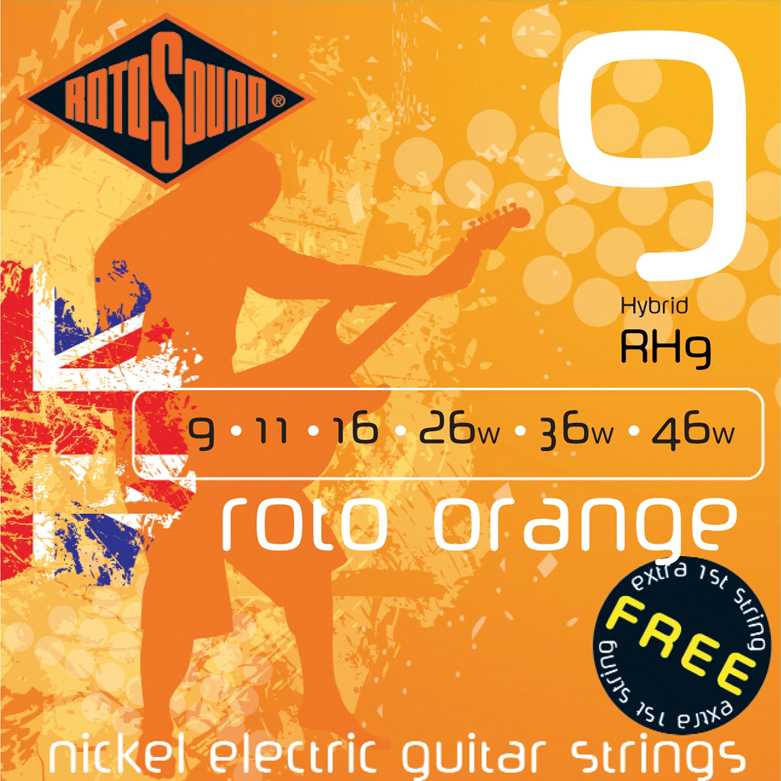 Rotosound Rh9 Nickel Hybrid Electric Guitar Strings (9 11 16 26 36 46)