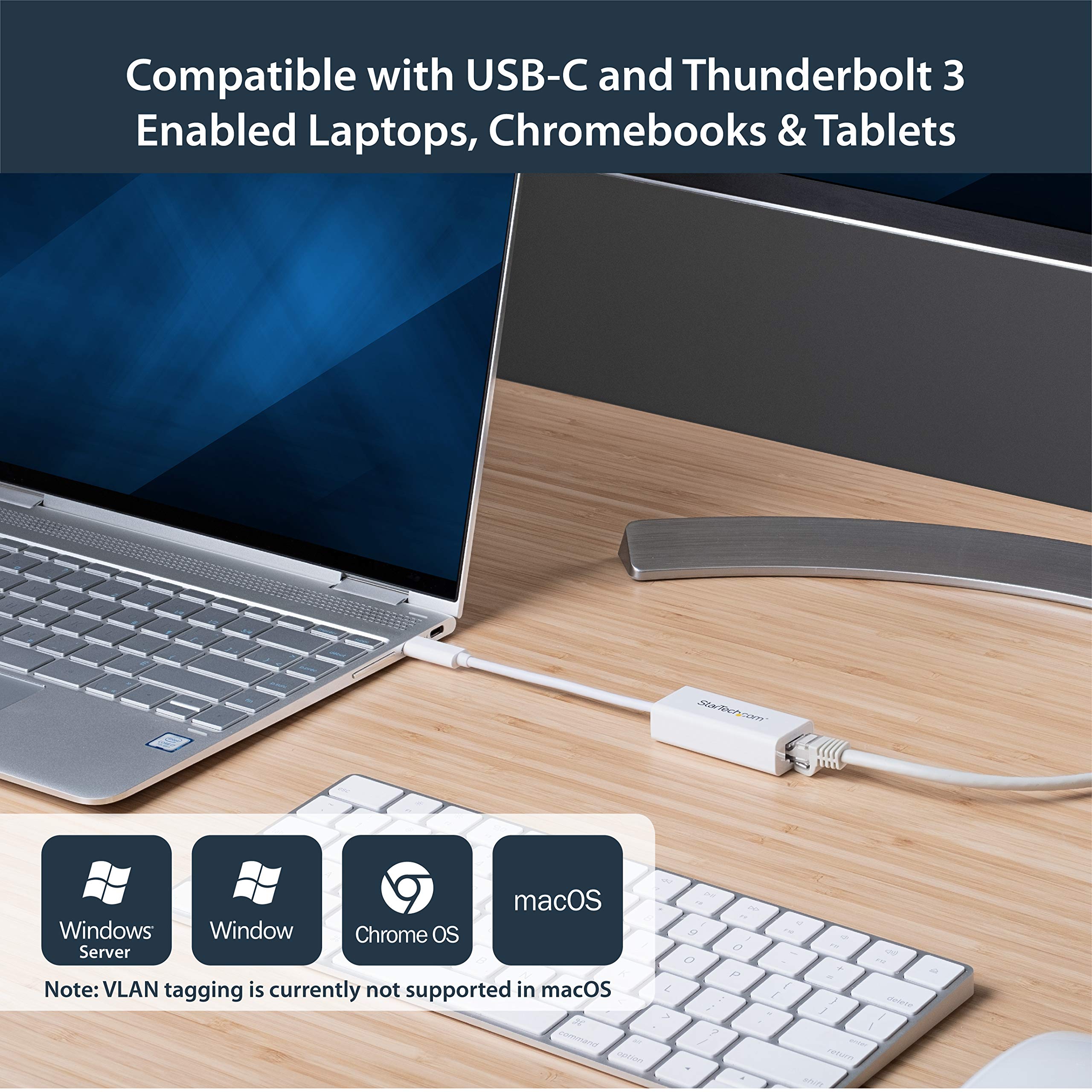 Startech.Com Usb C To Gigabit Ethernet Adapter   White   Usb 3.1 To Rj45 Lan Network Adapter   Usb Type C To Ethernet (Us1Gc30W)