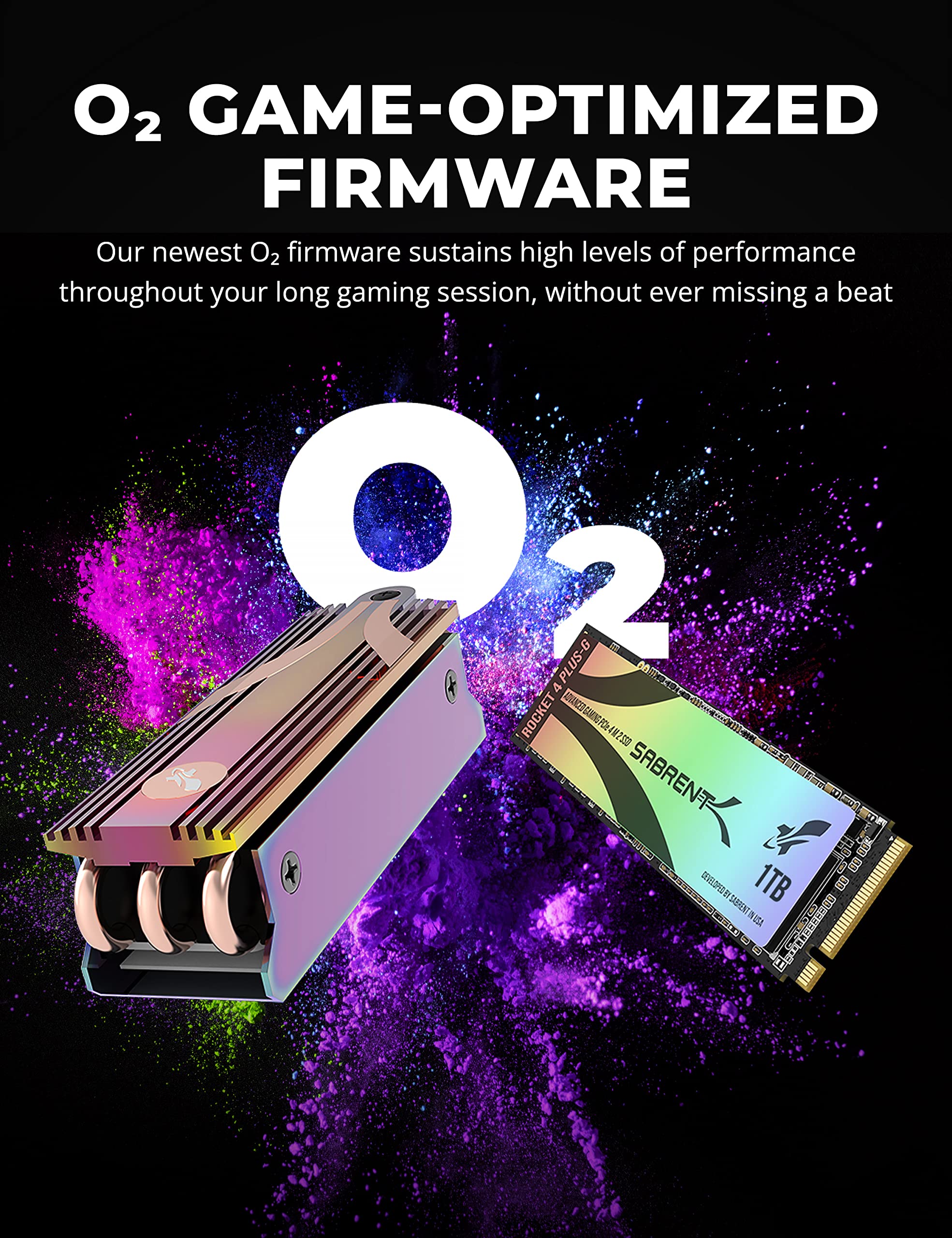 Sabrent Gaming Ssd Rocket 4 Plus G With Heatsink 1Tb Pcie Gen 4 Nvme M.2 2280 Internal Solid State Drive, Up To 7Gbps Speed, Hea