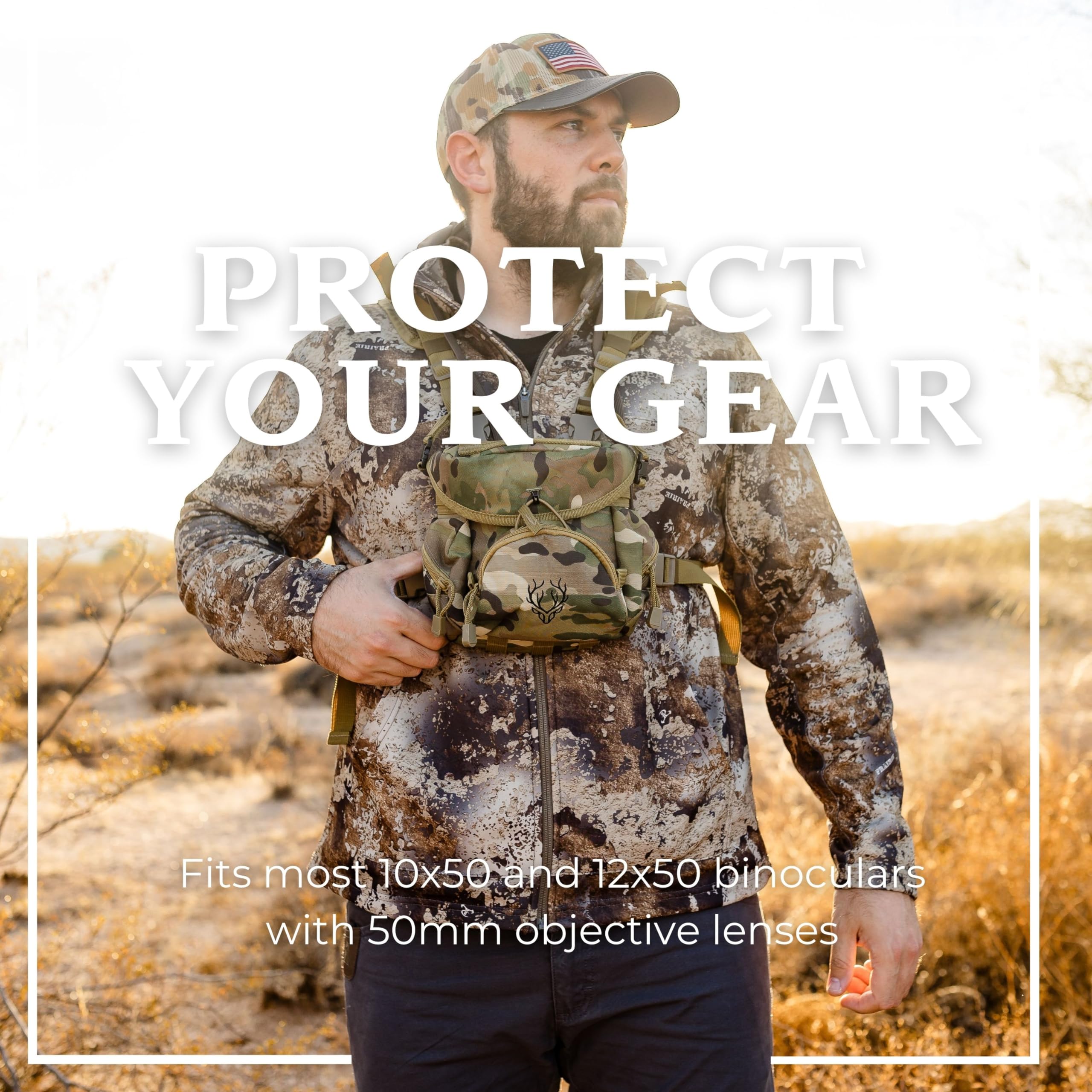 Binocular Harness Chest Pack - Lightweight Bino Harness With Rangefinder Pouch, Silent Hunting Chest Rig And Binocular Case W/ M