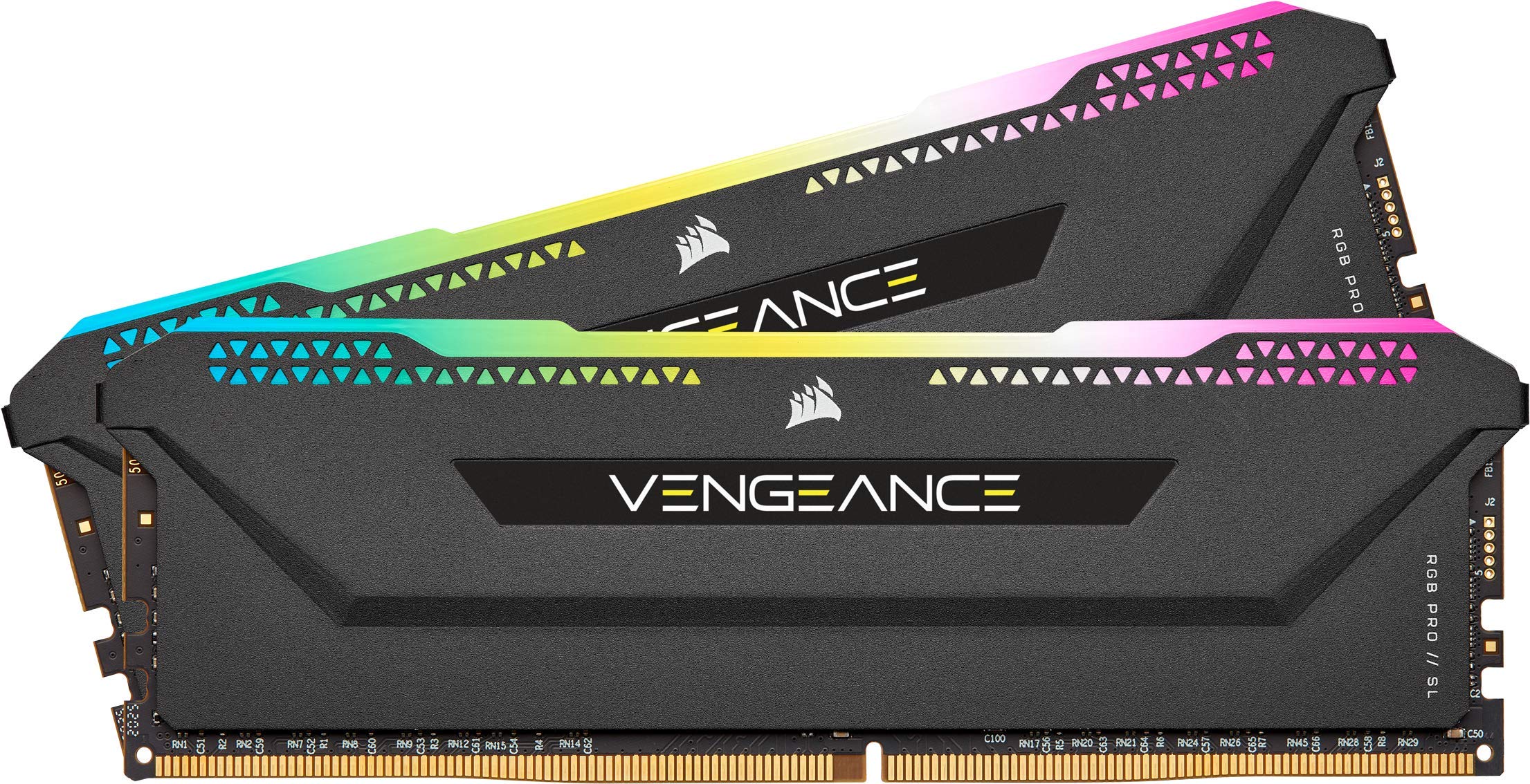 CORSAIR VENGEANCE RGB PRO SL DDR4 RAM 32GB (2x16GB) 3600MHz CL18222242 1.35V Intel AMD Desktop Computer Memory  Black (CMH32
