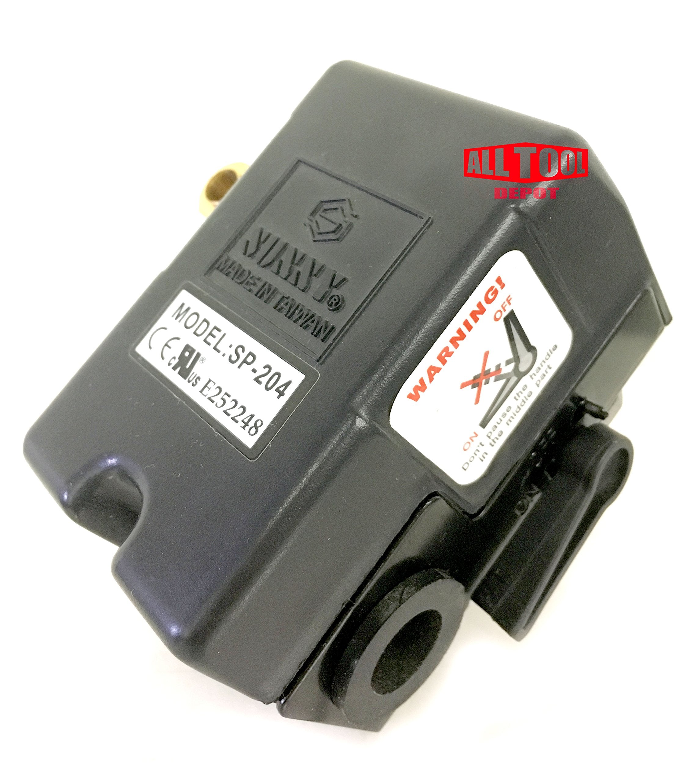 Heavy Duty Air Pressure Switch Sunny H4, 4 Port, 140 175 Psi, 25 Amp, Auto/Off Cut Out Lever
