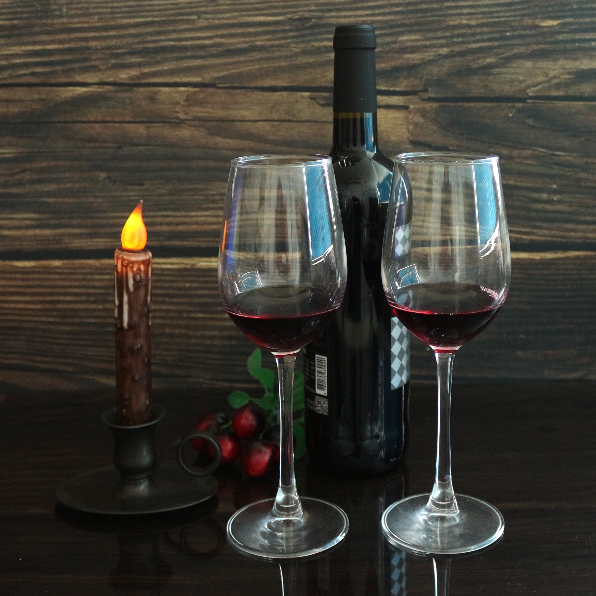 Cvhomedeco. Real Wax Hand Dipped Battery Operated Led Timer Taper Candles Rustic Primitive Flameless Lights D  Cor, 6-3/4 Inch,