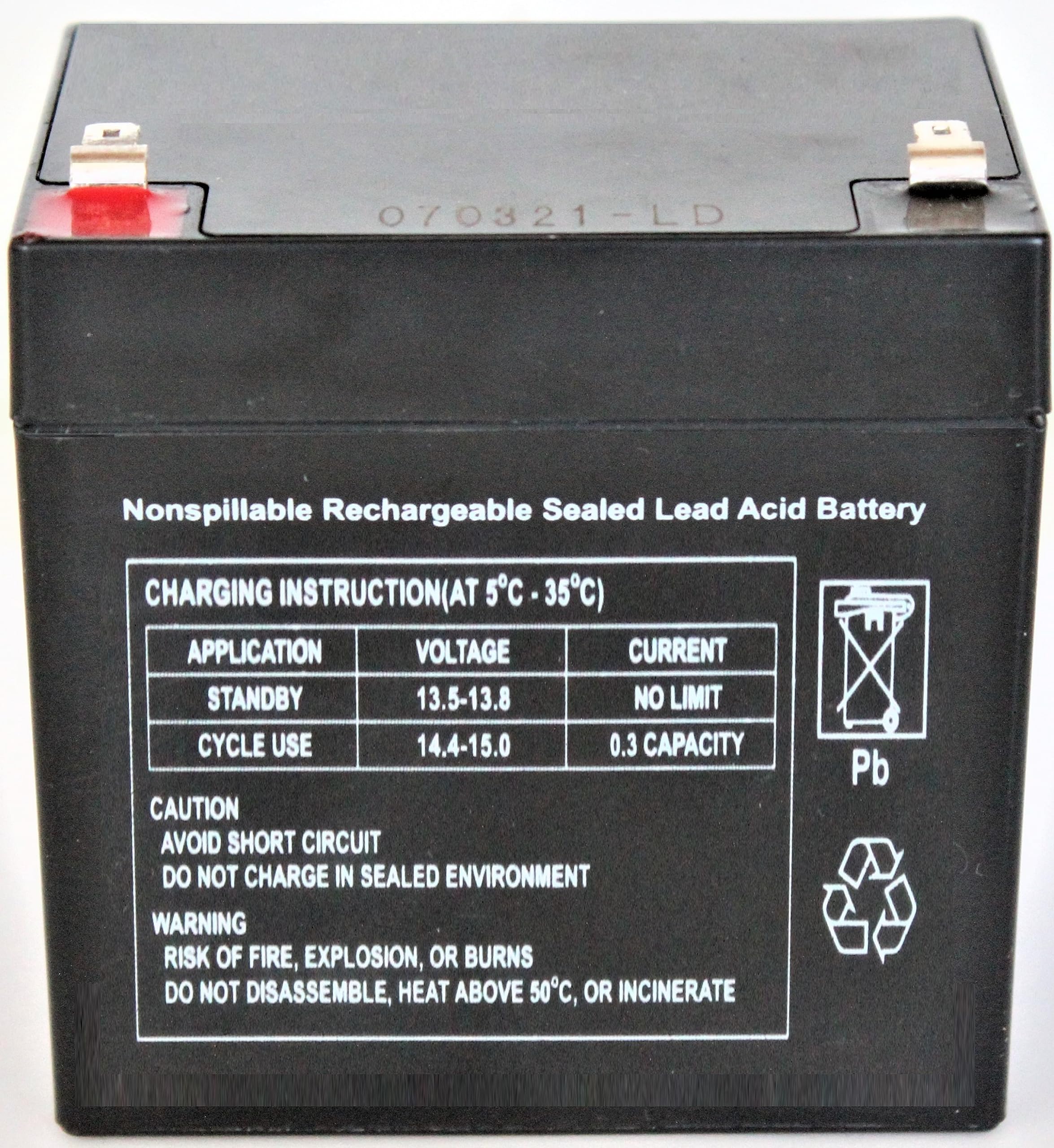 Ultratech Ut 1240 / Ut 1250 F1 12V, 4.5Ah Sealed Lead Acid Alarm Battery Ut1240 Ut 1250 F1 Iso9001
