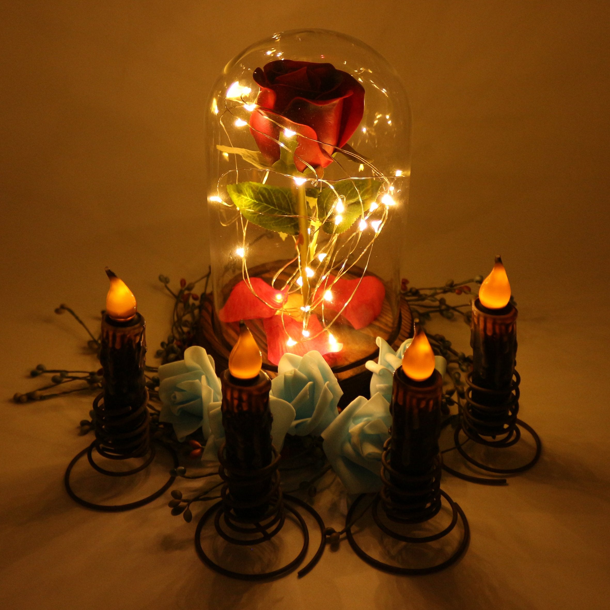 Cvhomedeco. Real Wax Hand Dipped Battery Operated Led Timer Taper Candles Country Primitive Flameless Lights D?Or, 4 3/4 Inch, M