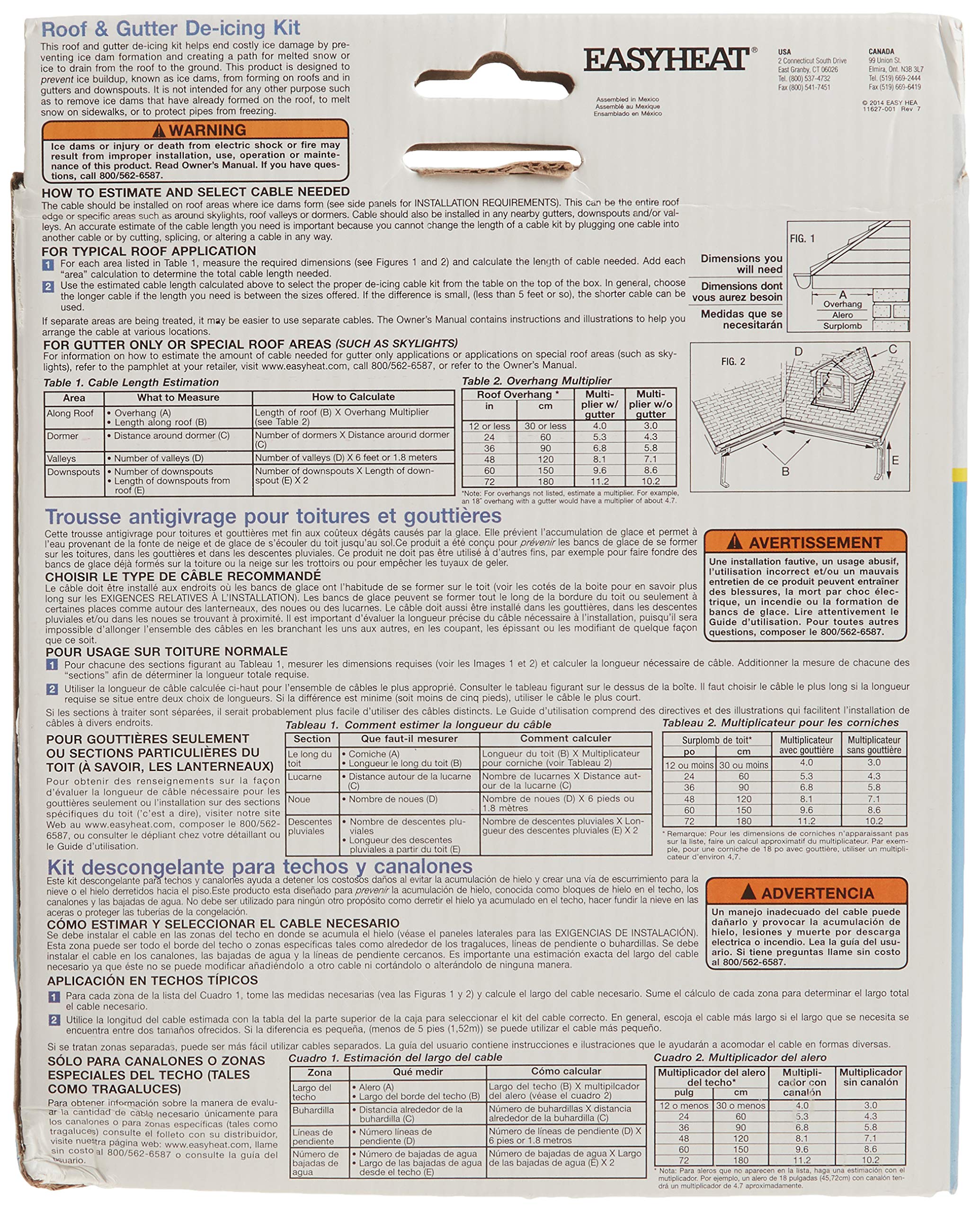 Easy Heat Adks 100 20 Foot Roof Snow De Icing Kit