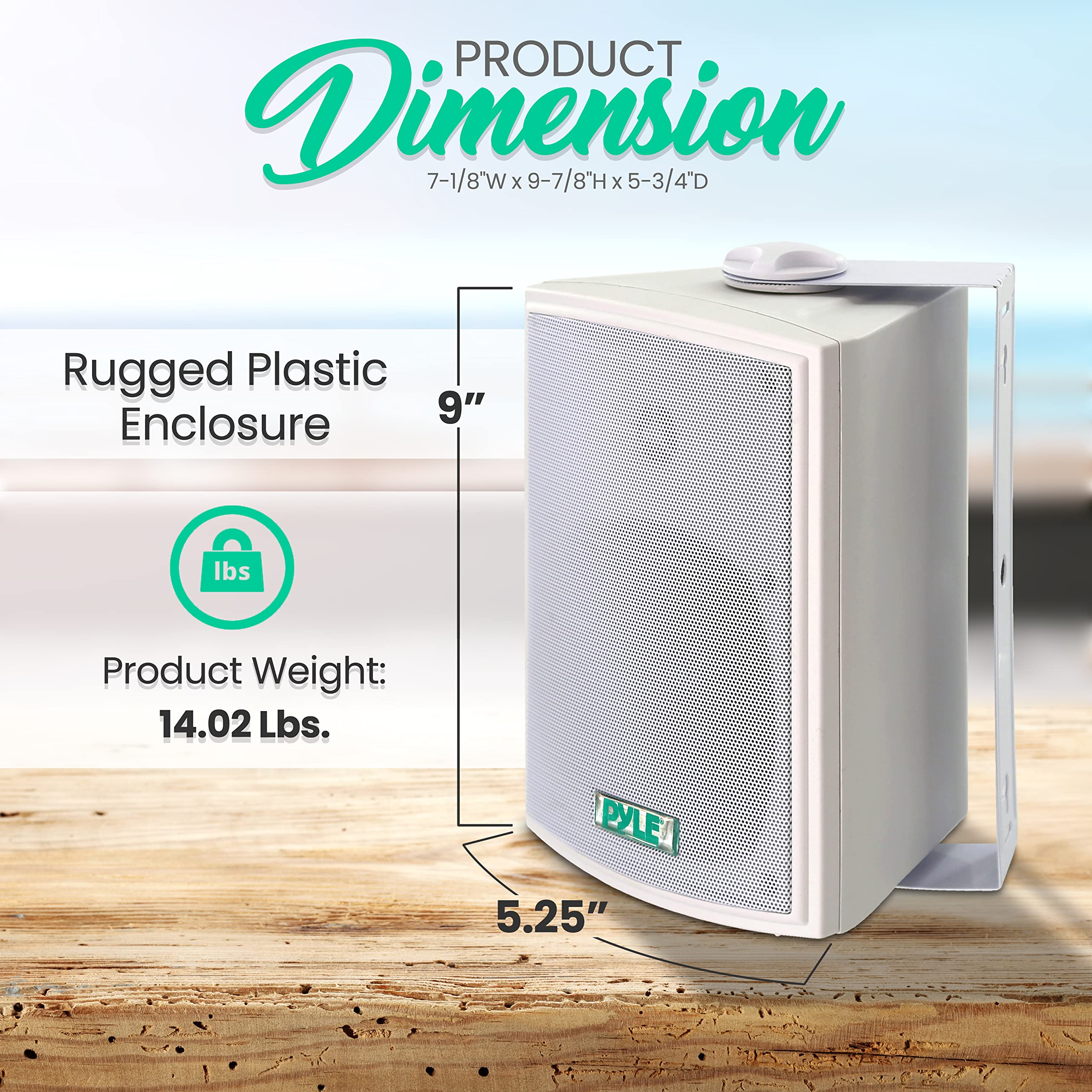 Pyle Dual Waterproof Outdoor Speaker System   5.25 Inch Pair Of White Weatherproof Wall/Ceiling Mounted Speakers W/Heavy Duty Gr