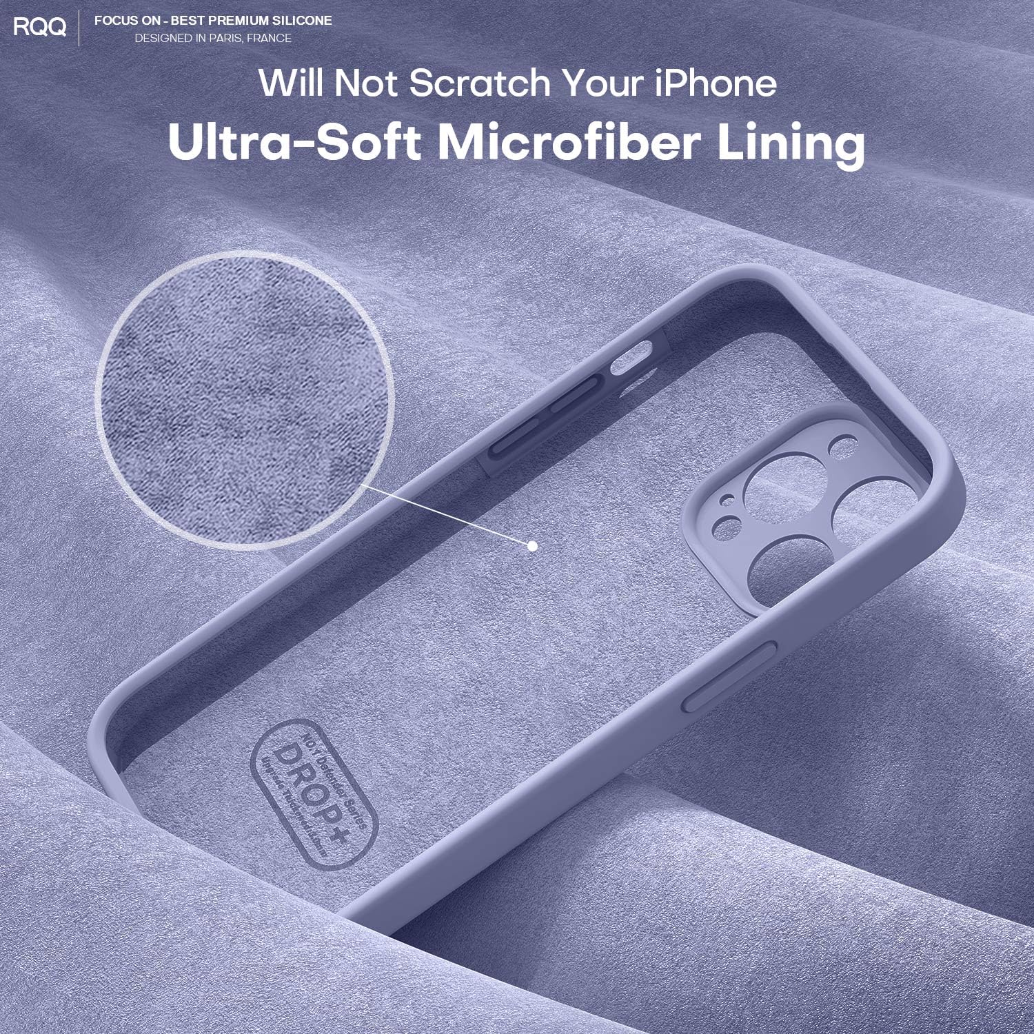 Rqq Designed For Iphone 14 Pro Max Case, Premium Silicone With [Camera Protection] [Anti-Scratch Microfiber Lining] Shockproof P