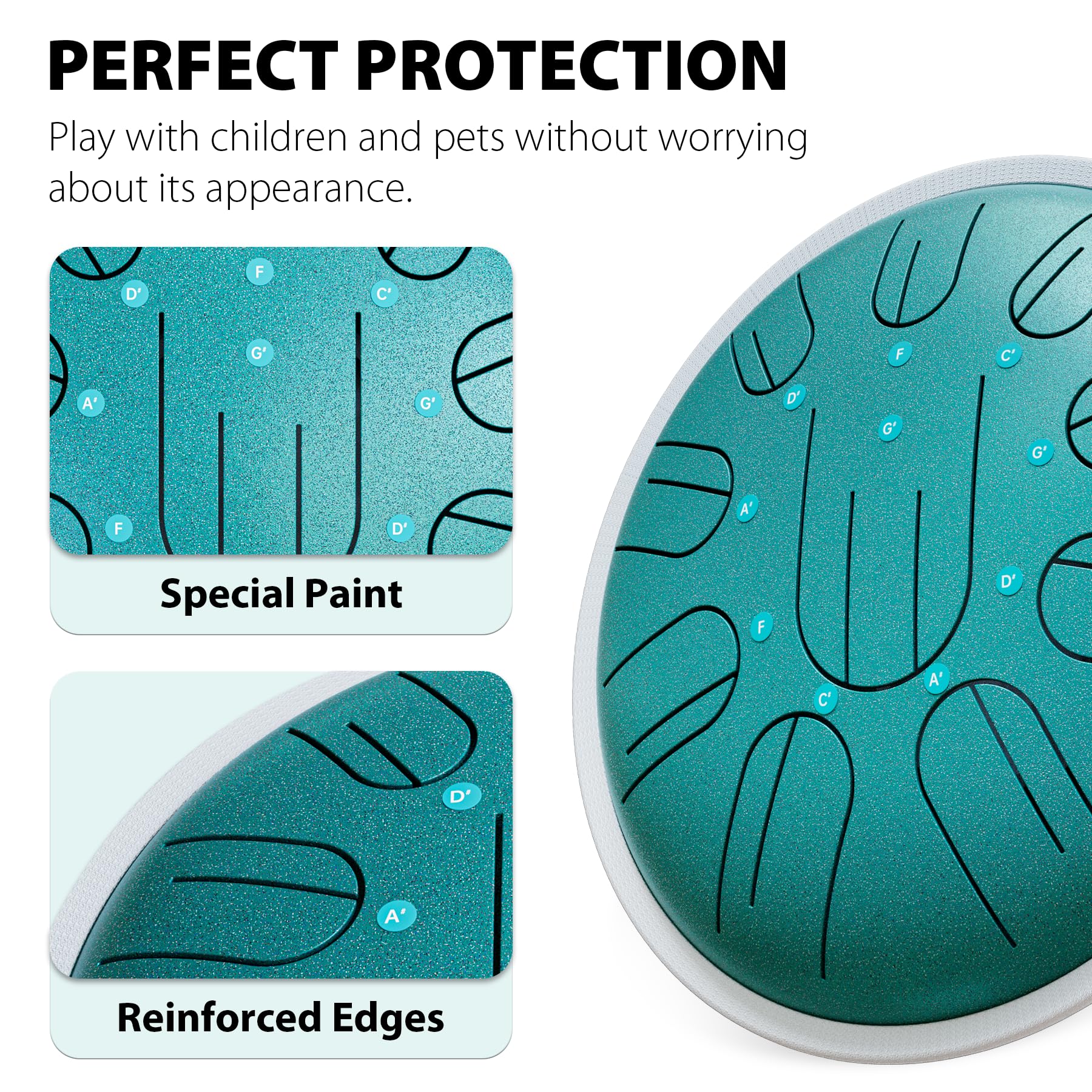 Steel Tongue Drum, 10 Inch 10 Notes Steel Hanpan Tongue Drum, G Major Tongue Drum, Steel Handpan Drums Mallets And Carry Bag, Ma