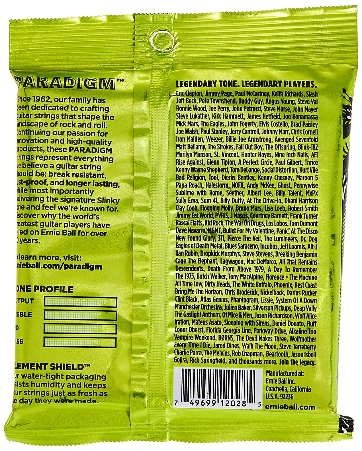 Ernie Ball Paradigm 7 String Regular Slinky Electric Guitar Strings, 10 46 Gauge (P02028)