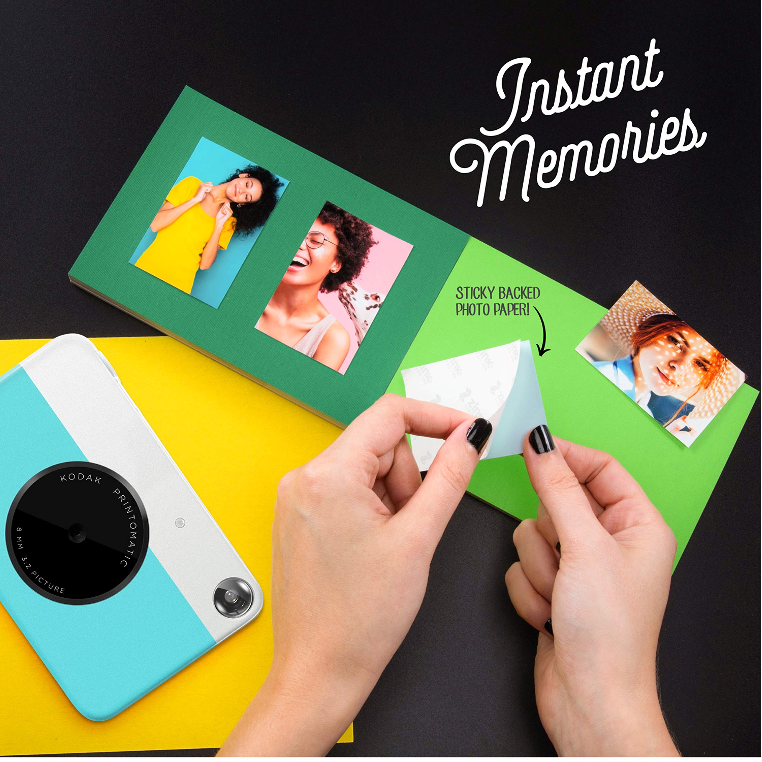 Kodak Printomatic Full Color Instant Print Digital Camera   Colorful Photos On Zink 2X3'' Sticky Back Photo Paper   5Mp, Portabl